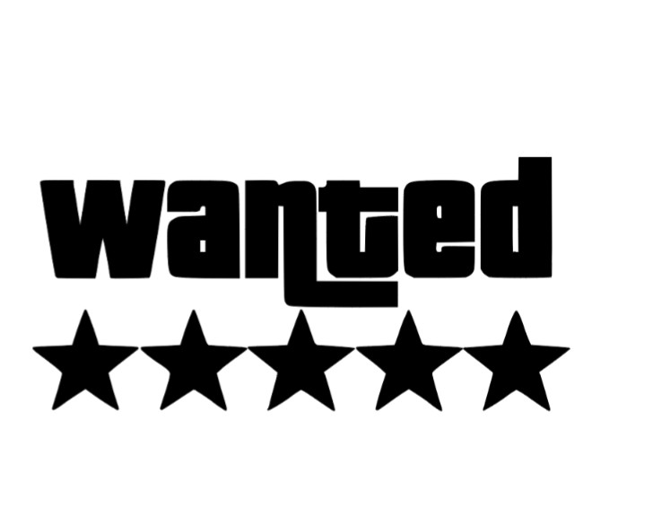 Wanted 5 Stars Vinyl Decal Sticker -Multiple Colors & Sizes- SHIPS FREE!