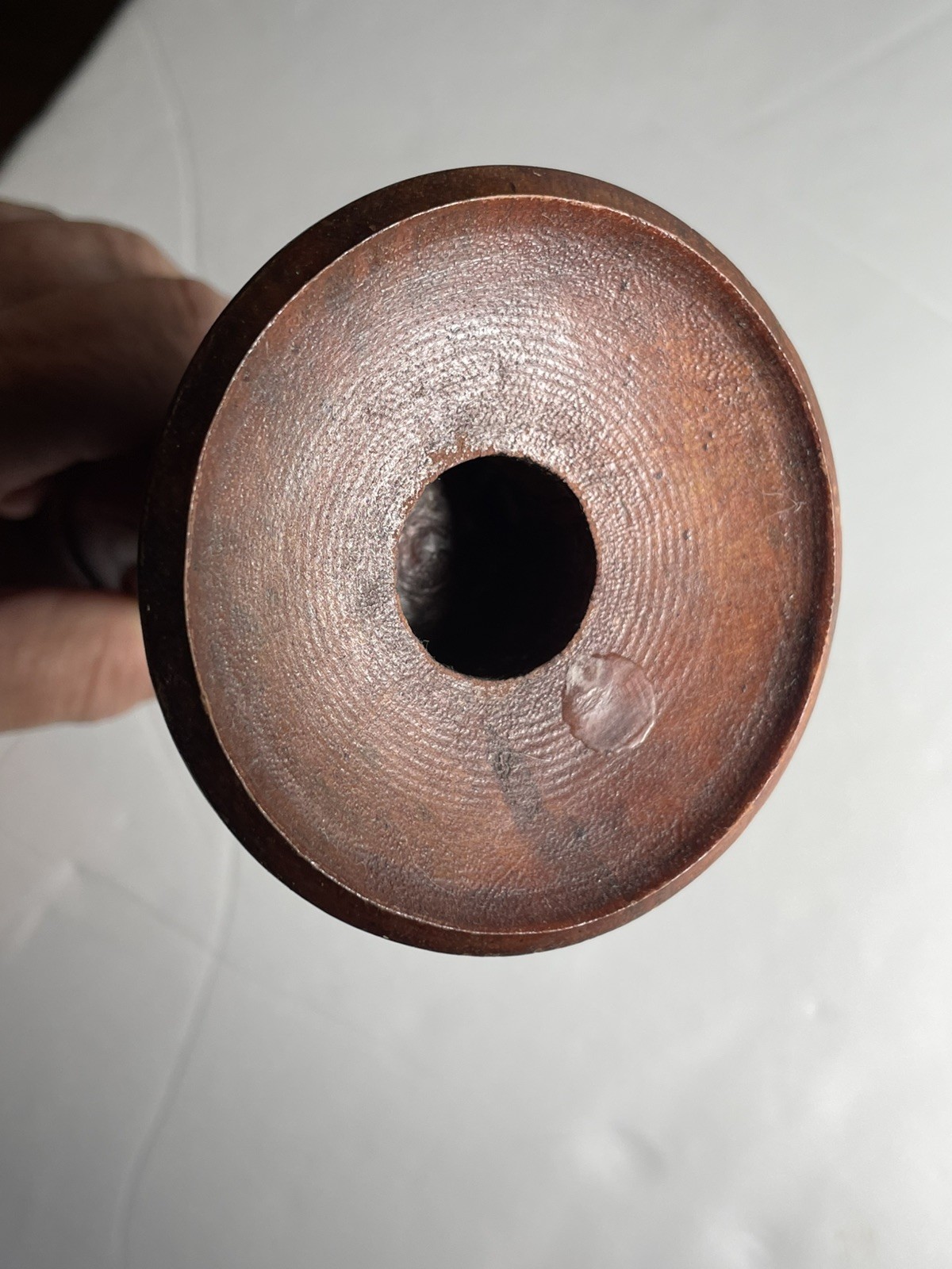Wooden Pillar Candle Holder Thailand 8”