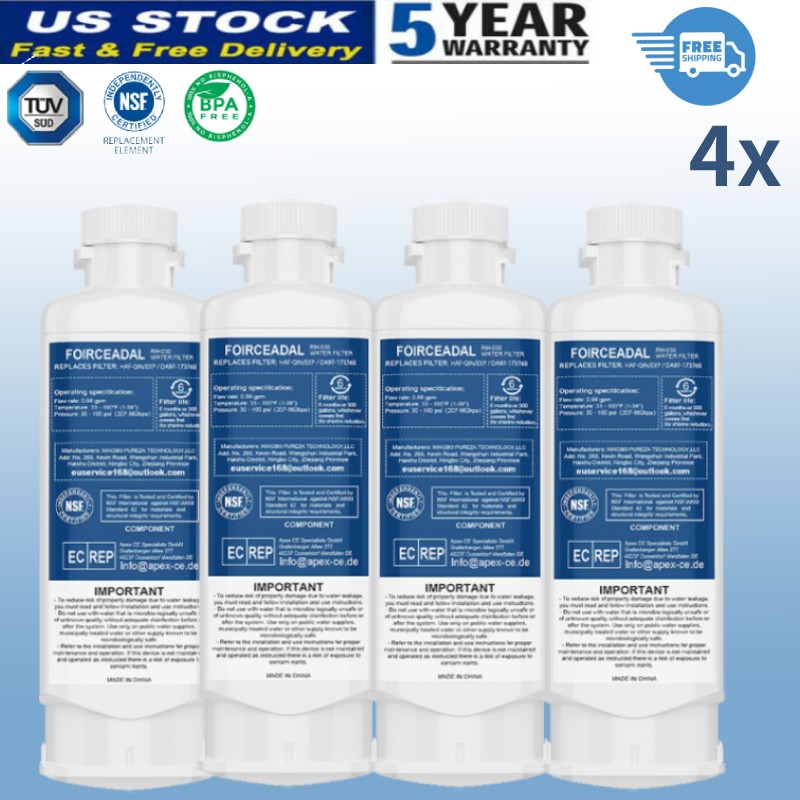 For Samsung DA97-17376B HAF-QIN/EXP REFRIGERATOR Water Filter 4/2PACK NEW