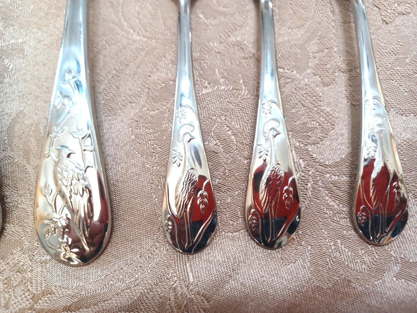 Asian Bird Reed & Barton 8 Serving Utensils 18/10 Stainless Flatware Vietnam