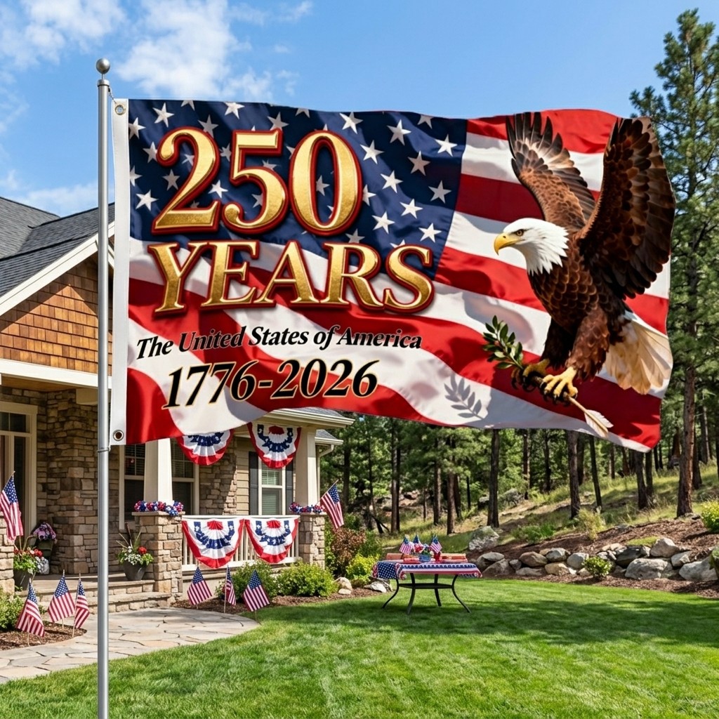 USA 250Th Anniversary Patriotic Design America Flag 3X5 Ft 1776-2026