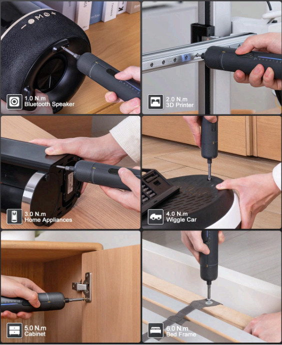S2 Pro Cordless Electric Screwdriver Set, 7 Torque, 20 Bits, 90° Adapter