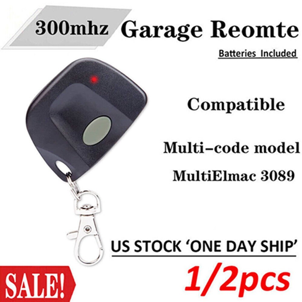 2PC Remote Control Garage Door Gate Opener Transmitter 10 Digit Pins Code-300MHz