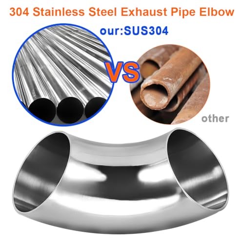 1.75 Inch 90 Degree SS304 Stainless Steel Bend Tube Exhaust Elbow Pipe 1.75″
