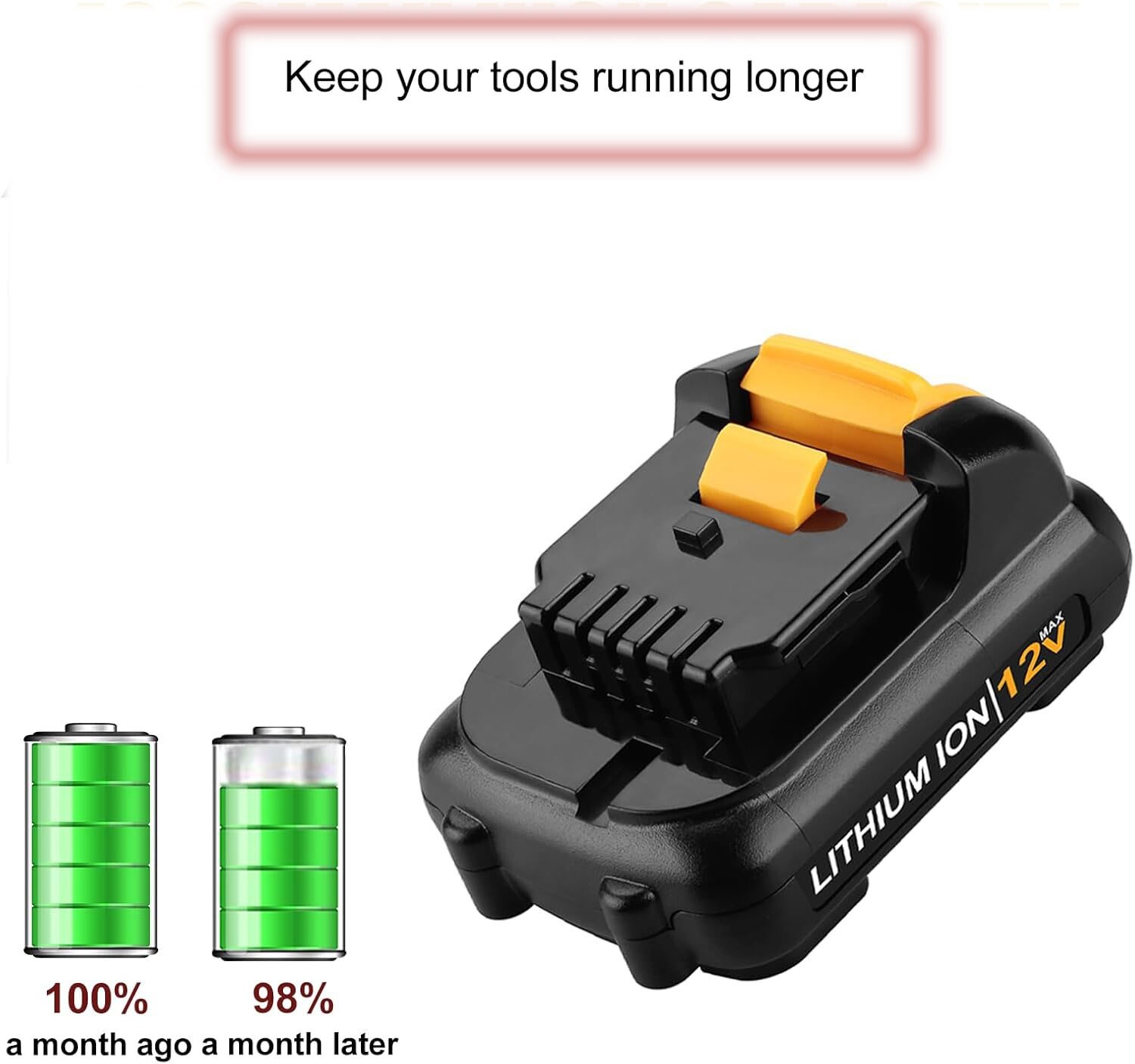 2 NEW Pack For DEWALT DCB120 12V 12 Volt MAX Lithium-Ion Battery DCB127-2 DCB122