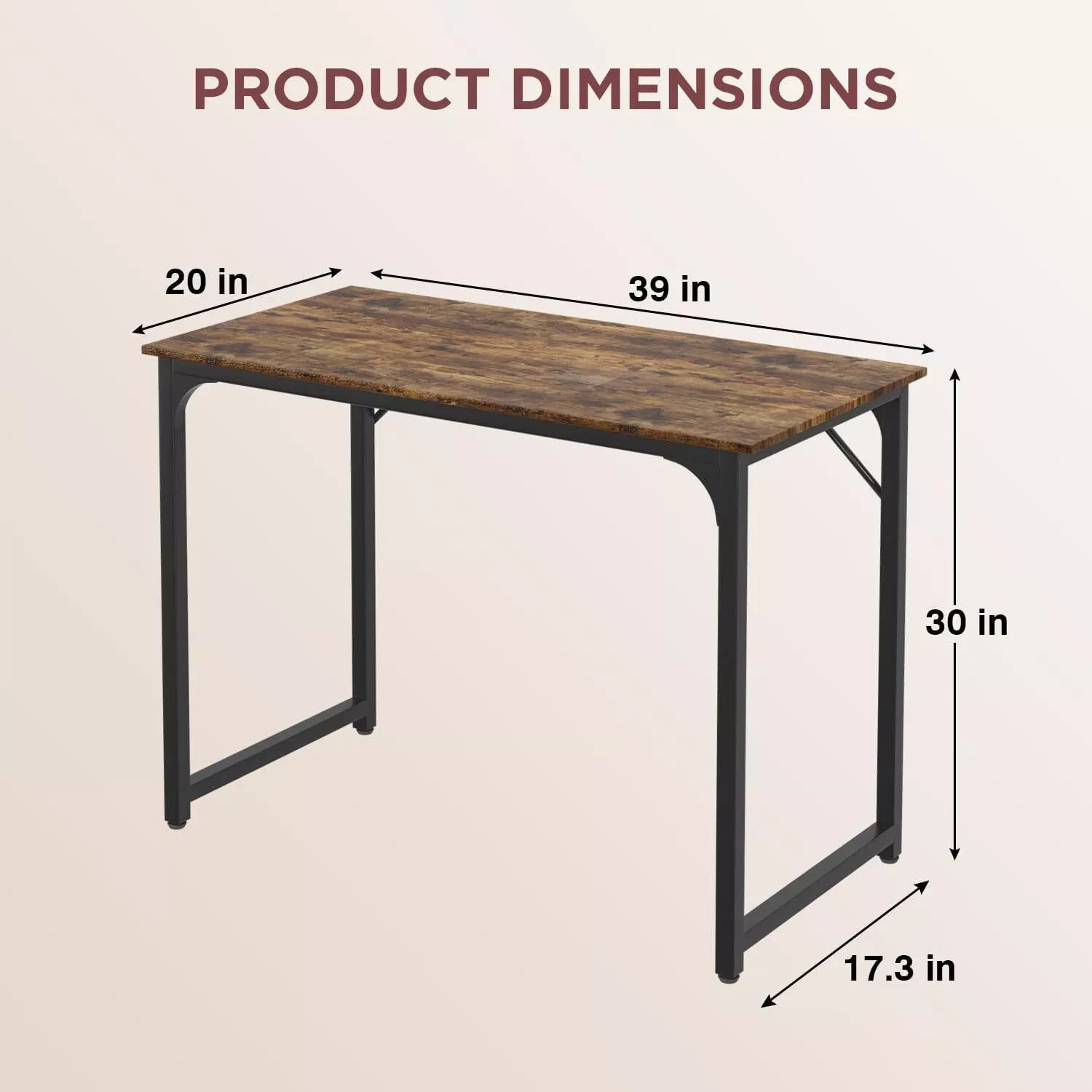 39 inches Computer Desk, Modern Simple Style Desk for Home Office, Study Student