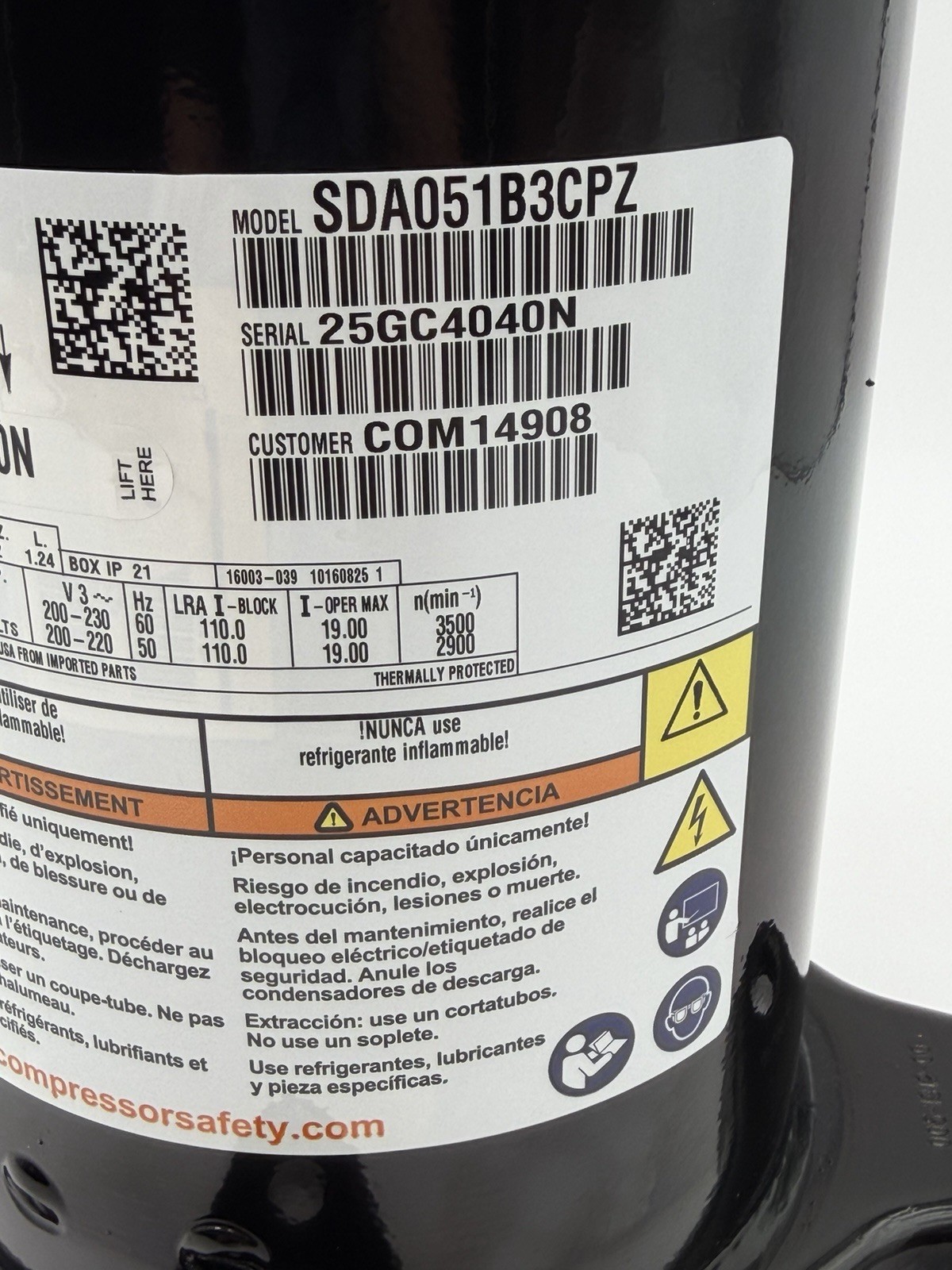 NEW ZP51LXE-TF5-833 52,500 BTU R410A 208-230 3PH ZP51LXE-TF5 ZP51K6E-TF5 ZP51K5E