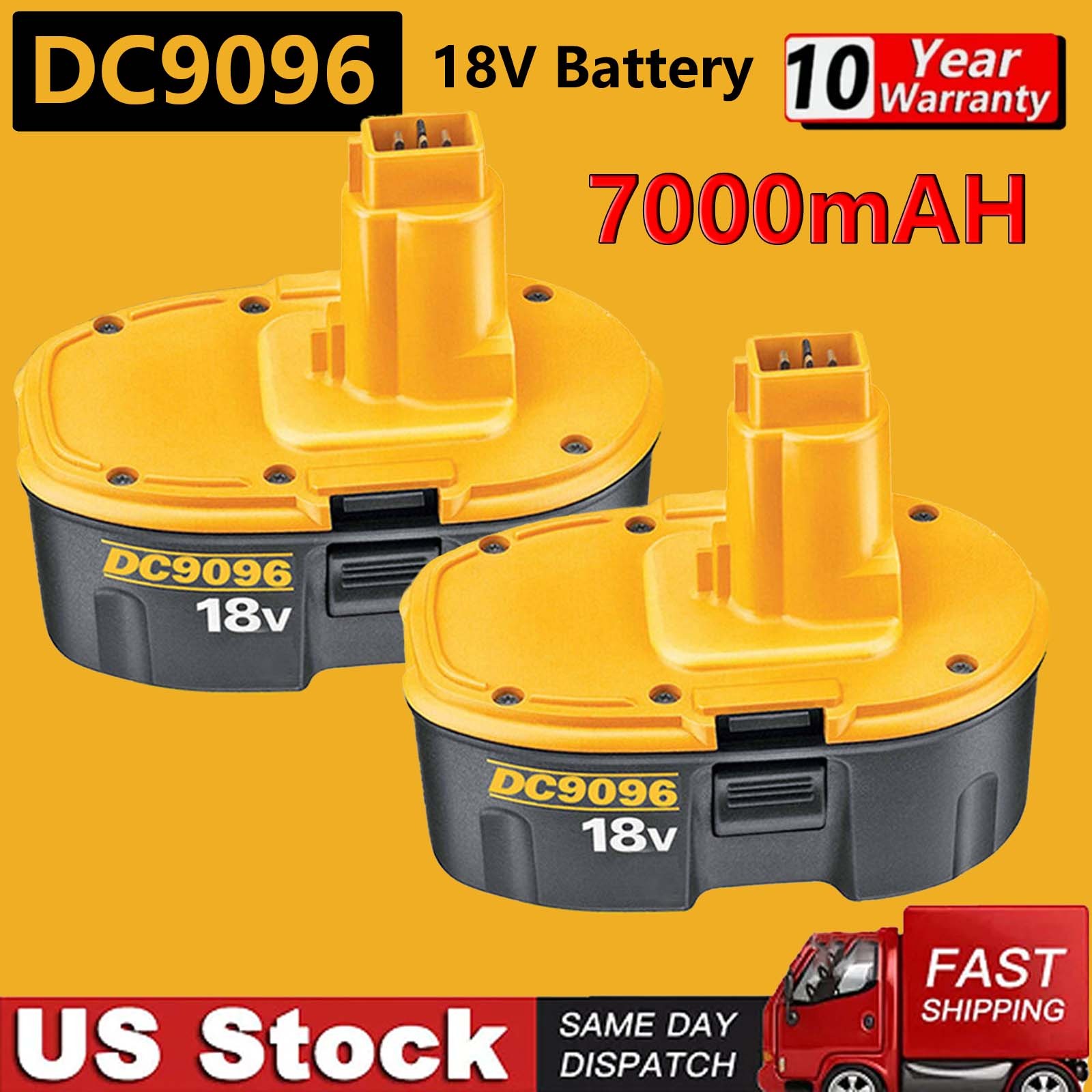 (2PACK) 18 Volt XRP 7.0AH NI-HM Battery for DeWalt DC9096-2 DC9098 DC9099 DW9096