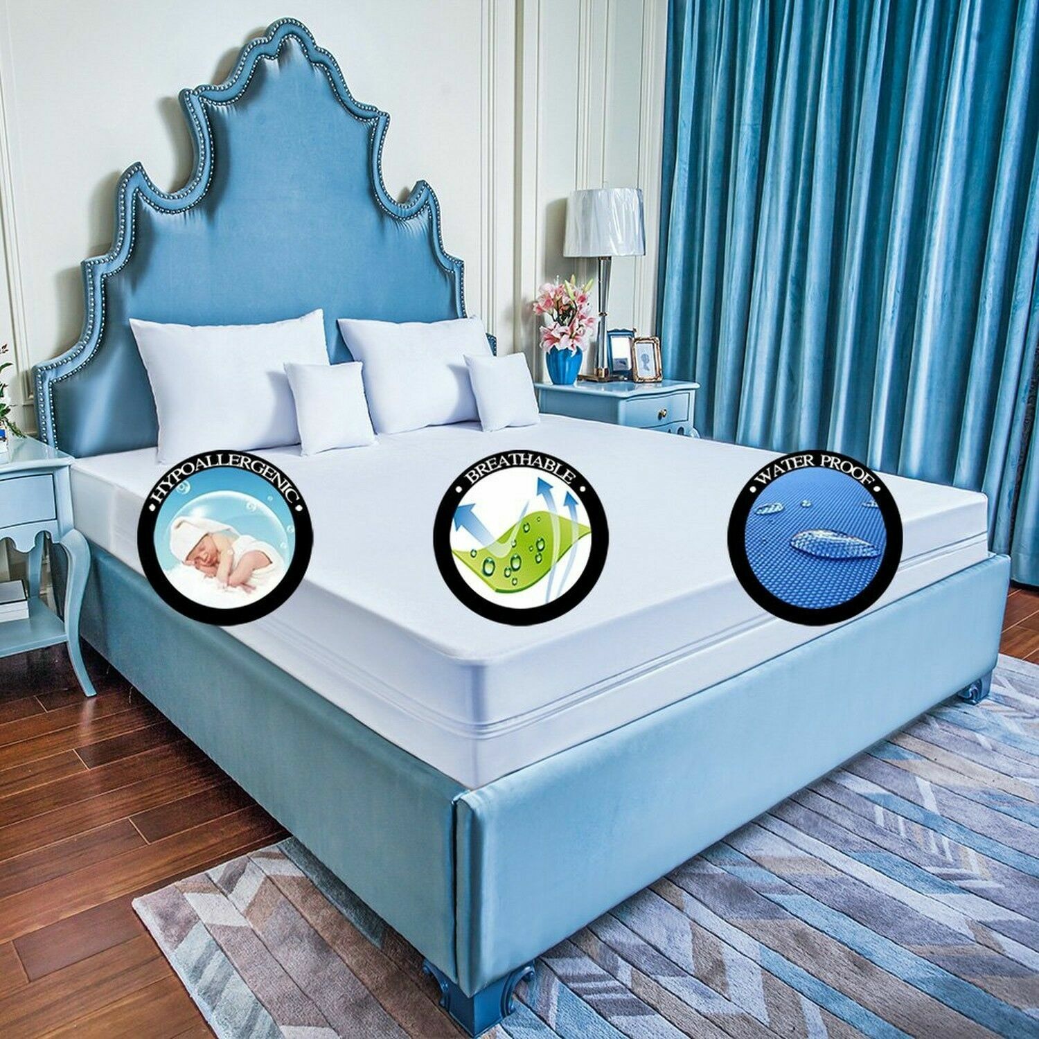 TOP SELLER! Bed Bug PROTECTOR Soft Lux FABRIC ~ Allergen Zippered MATTRESS COVER