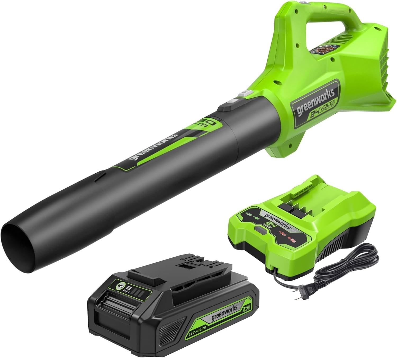 Greenworks Axial Blower 24V Cordless 90 MPH Battery and Charger Included 24B315