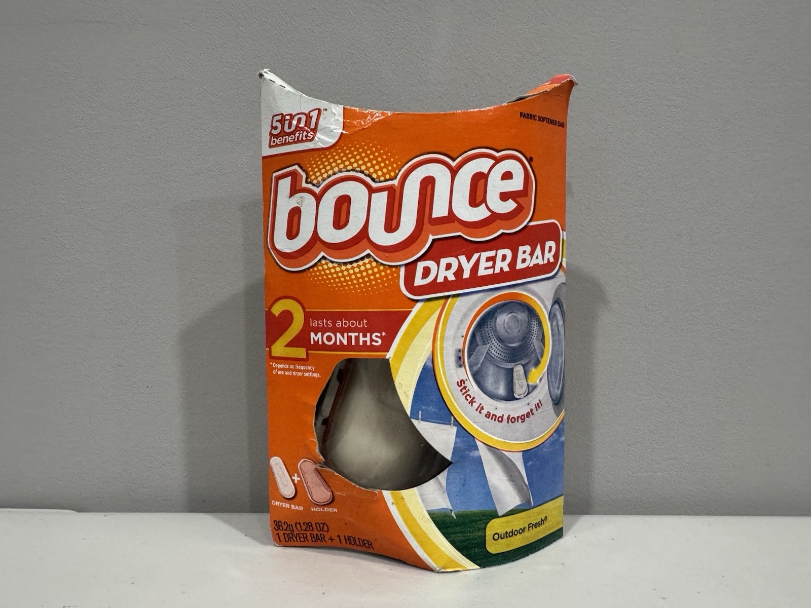 Bounce Dryer Bar 2 Month Outdoor Fresh Scent Fabric Softener NEW 1 Bar