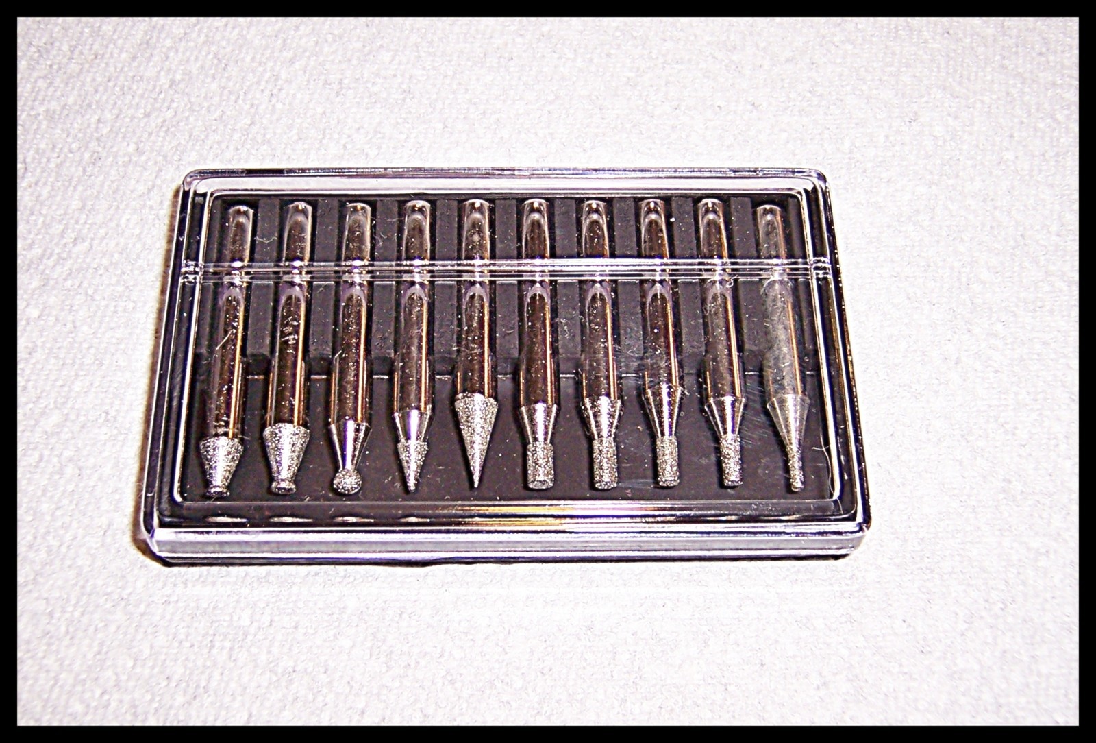 10 Piece Diamond Burr Bur Set Grind Shape Smooth Metal Small Projects Carve New
