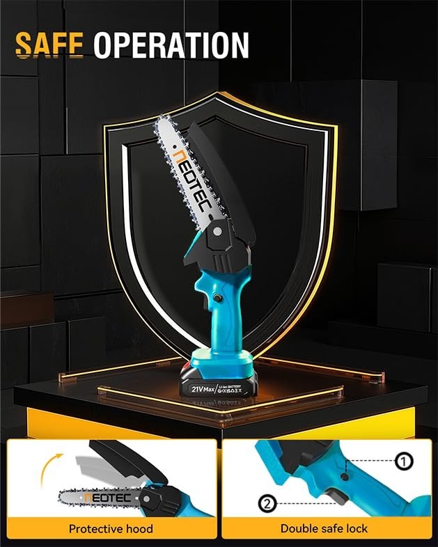 6 inch Electric Mini Chainsaw Cordless Saw w/ 2 battery Handheld for Cutting