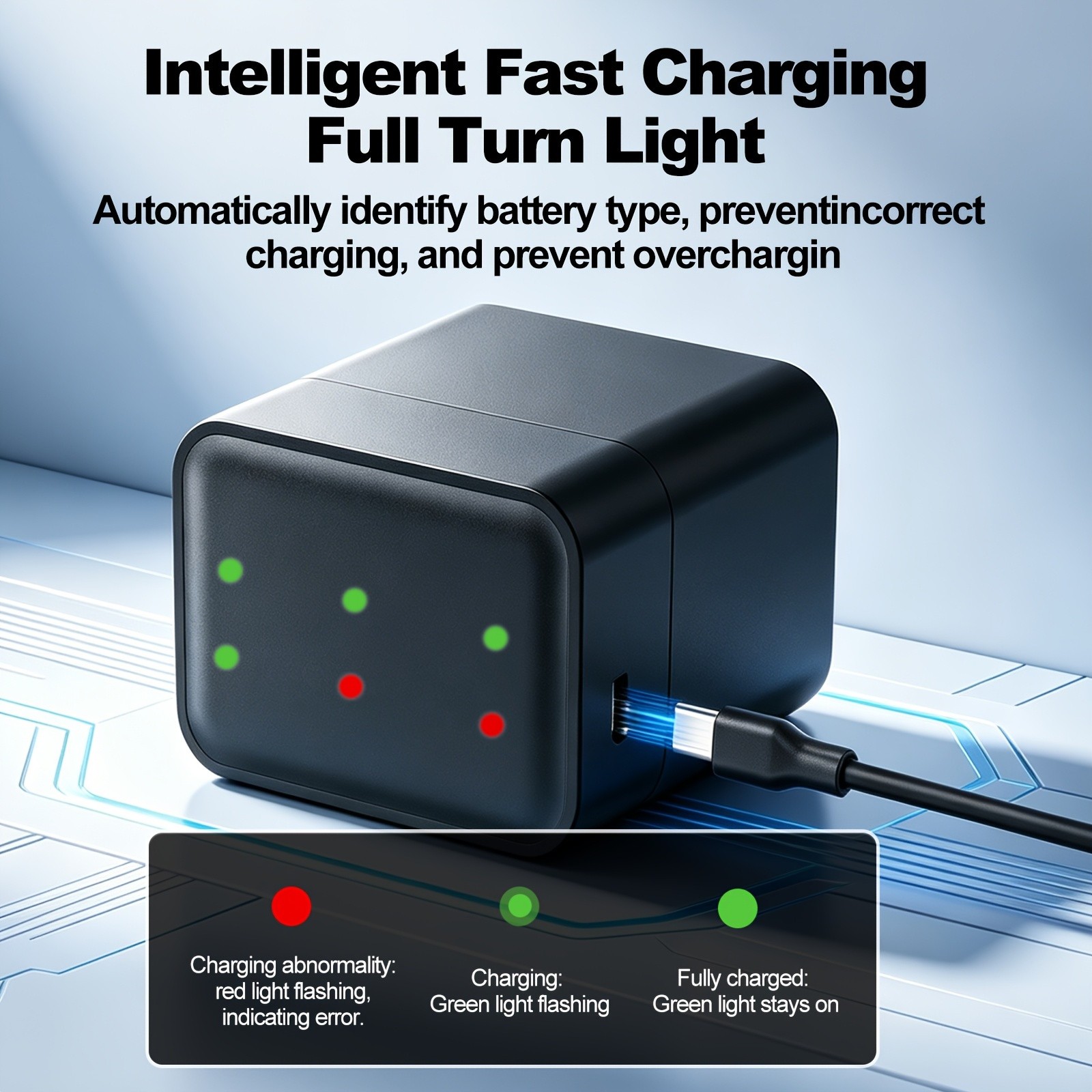 8 Slot 1.5V Rechargeable AAA Lithium-ion Battery Fast Charger Storage Box