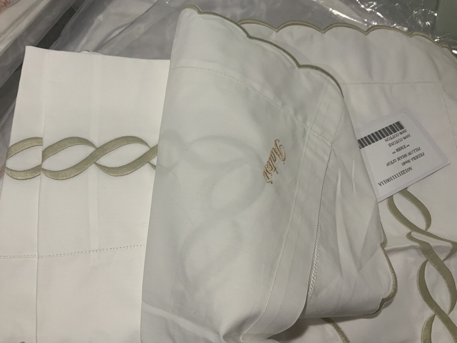 $460 Pratesi Italy NWT 1pc Chain Boudoir Sham Embroidery White ONE SHAM 75% OFF