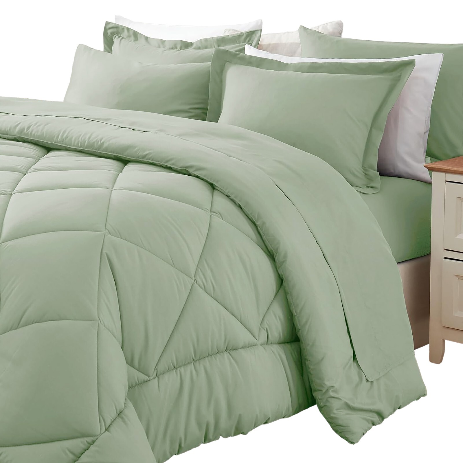 7 Piece Bed in a Bag Microfiber Comforter Set Twin/Queen/King Size Quilt Bedding