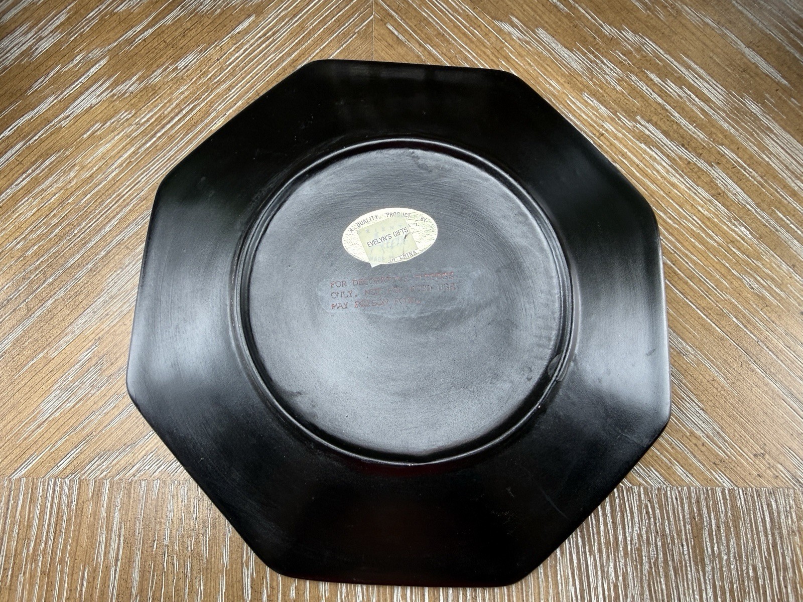 Vintage Decorative Beetle Accent Plate 8” Octagon Wall Plate Garden Bug Decor