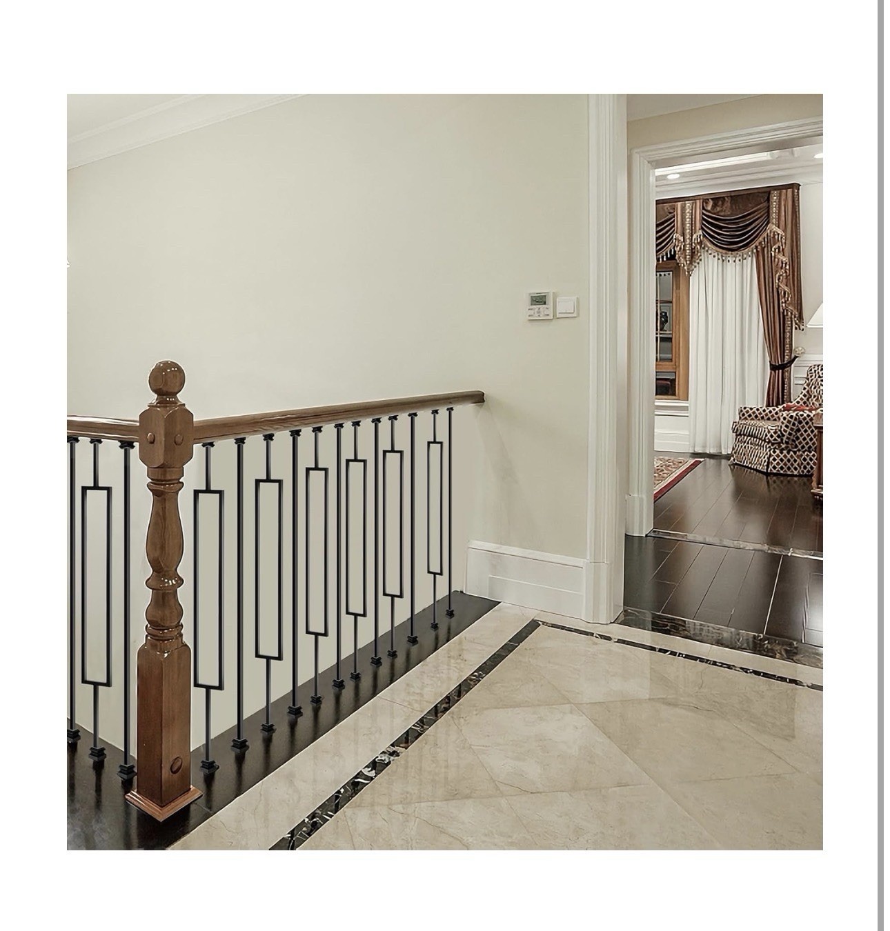16 Pack Rectangular Hollow Stair Spindles 44 Inches, 1/2″ Iron Balusters for …