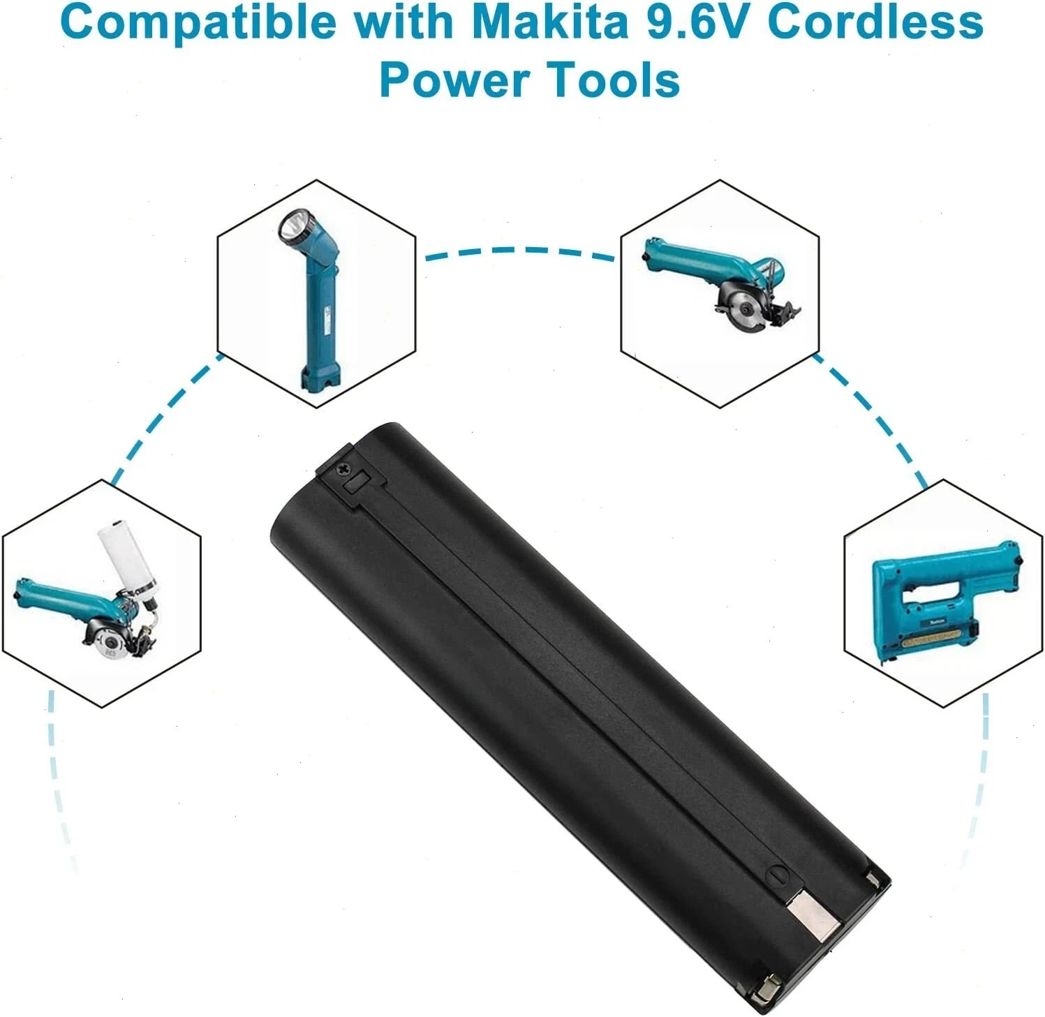 2PACK 9.6V Ni-MH Battery for Makita 9000 9001 9002 9033 9034 632007-4 6095D NEW