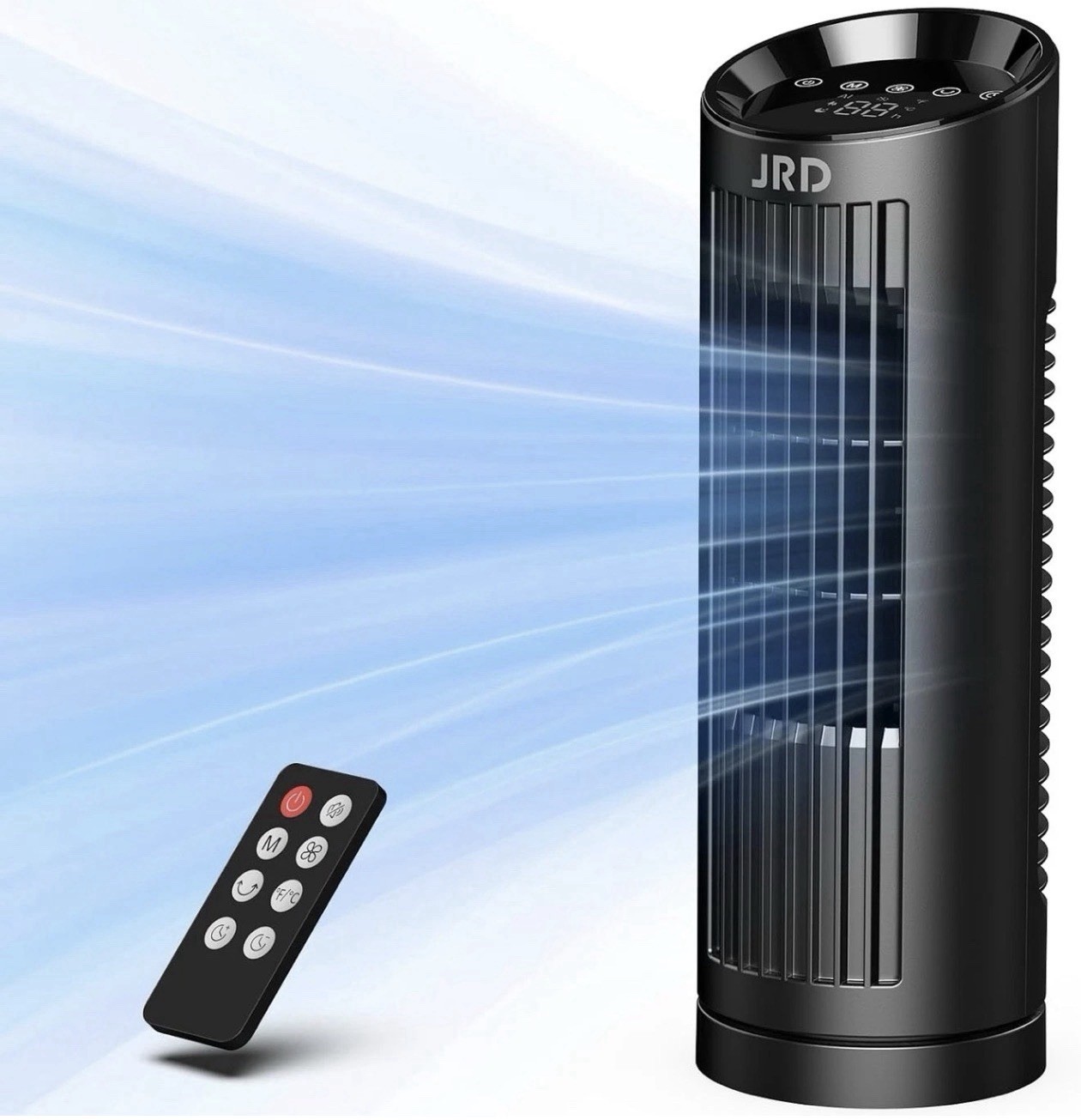 13” Tower Fan for Bedroom, Quiet Cooling Desk Fan with Remote, 80° Oscillating
