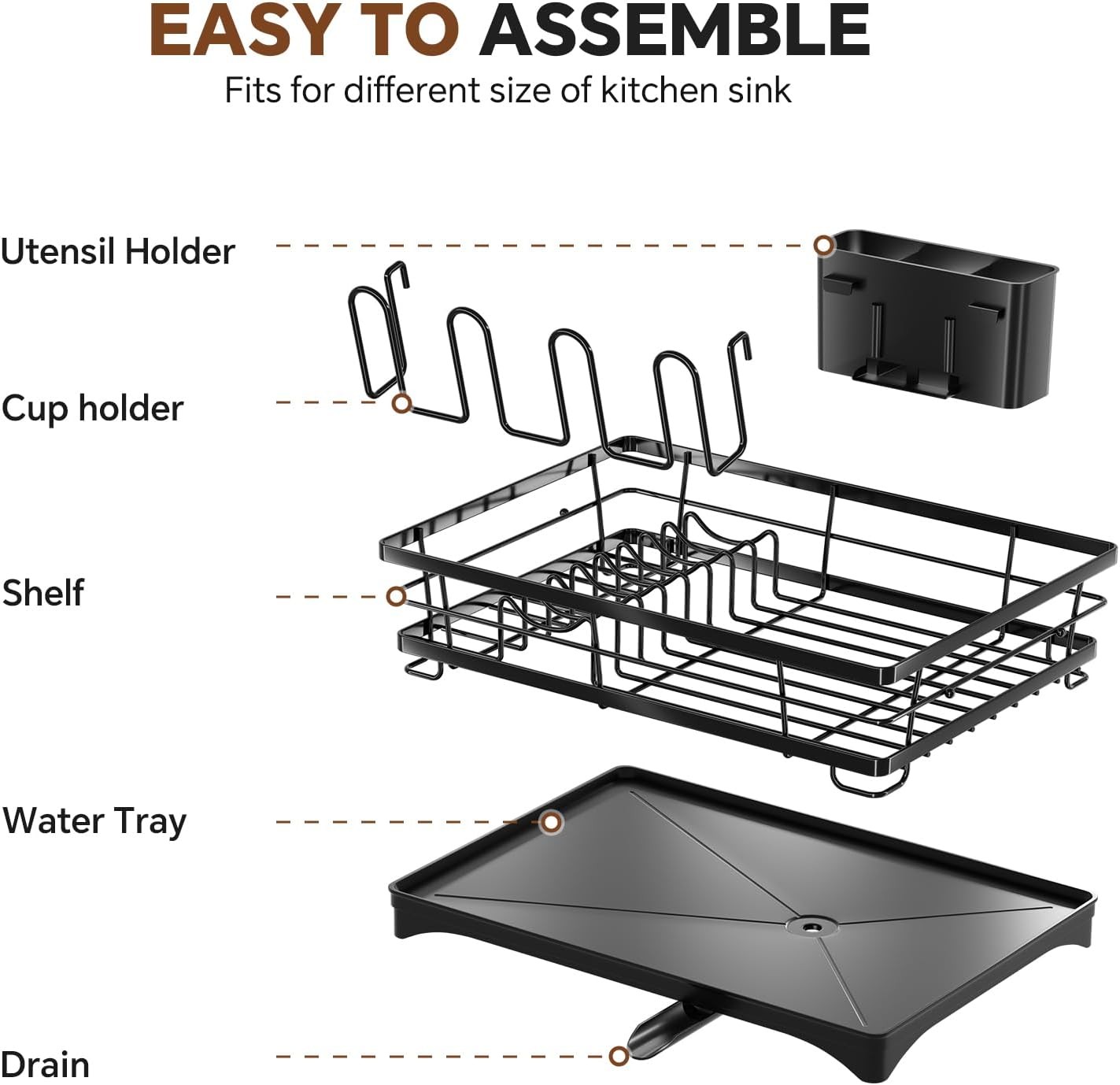 Dish Drying Rack Kitchen Counter Stainless Steel Dish Rack Large Dish Drainer