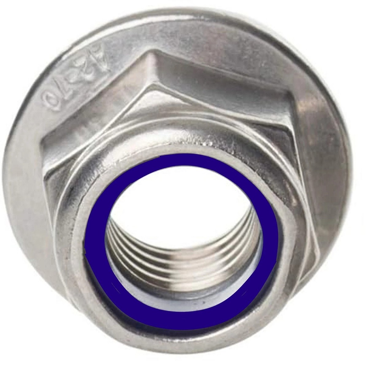 Nyloc Nuts with Serrated Flange Nylon Insert Flanged Lock Nut A2 Stainless Steel