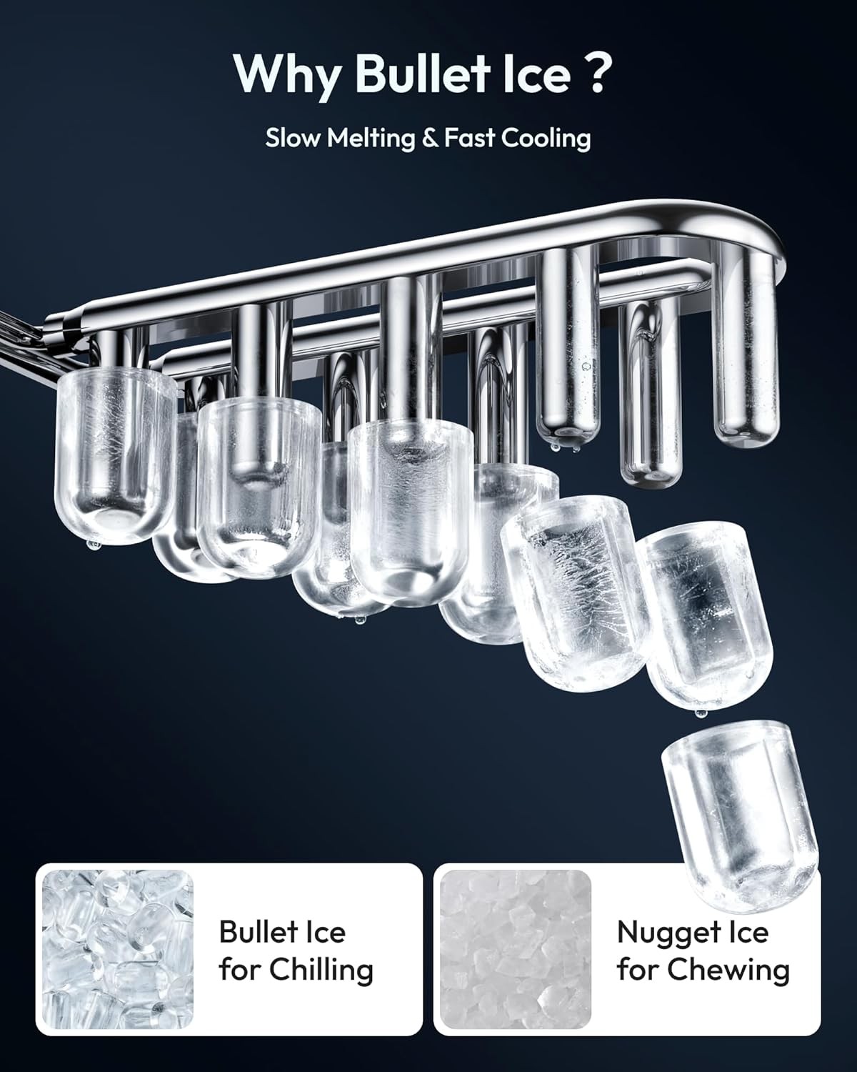 Countertop Ice Maker Machine with Handle, 26Lbs in 24Hrs, 9 Ice Cubes Ready in 6