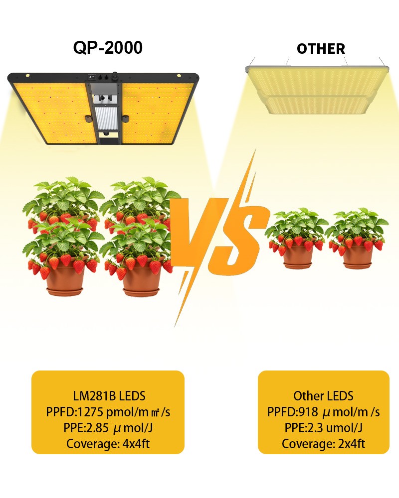 CTLite 2000W LED Grow Light 4×4FT Coverage Commercial Full Spectrum Growing Lamp