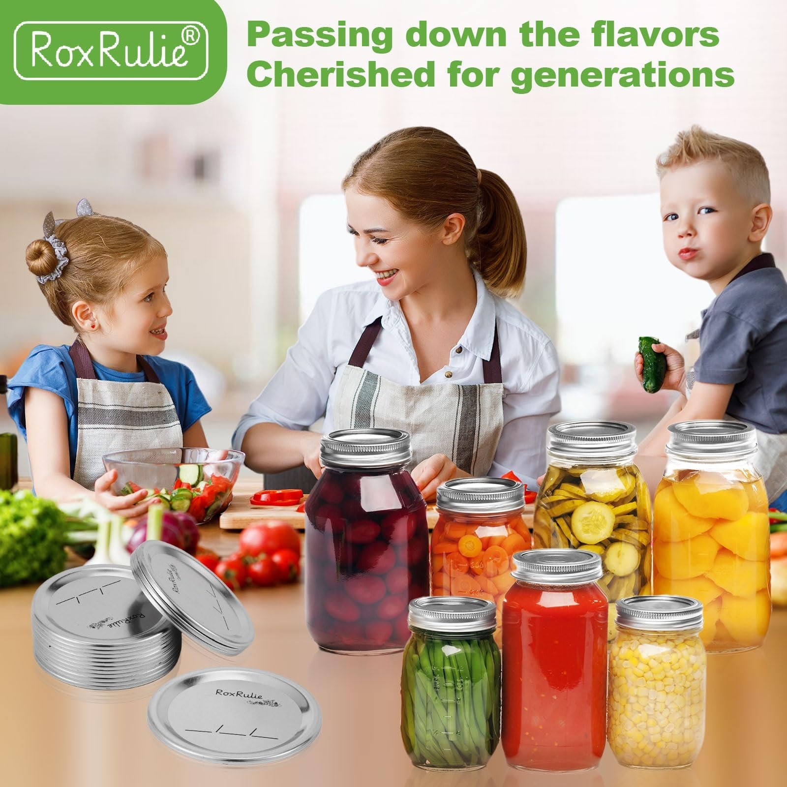 116 Canning Lids Wide Mouth 3.43In Food Leak-Proof Mason Jar Lids for Ball/Kerr