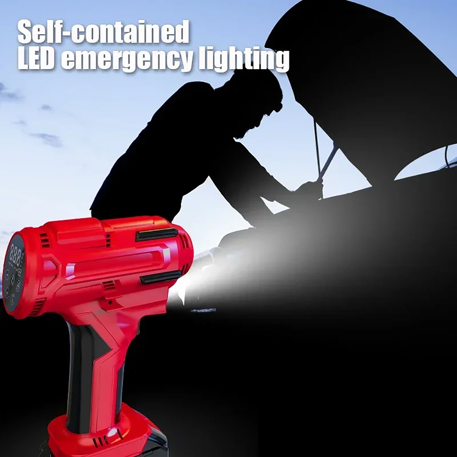21V 150PSI Cordless Rechargeable Battery Air Compressor Pump Car Tire Inflator