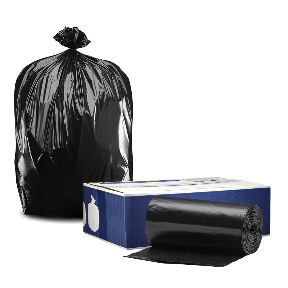 Plasticplace 55-60 Gallon Trash Bags, 1.0 Mil – Black, Case of 100