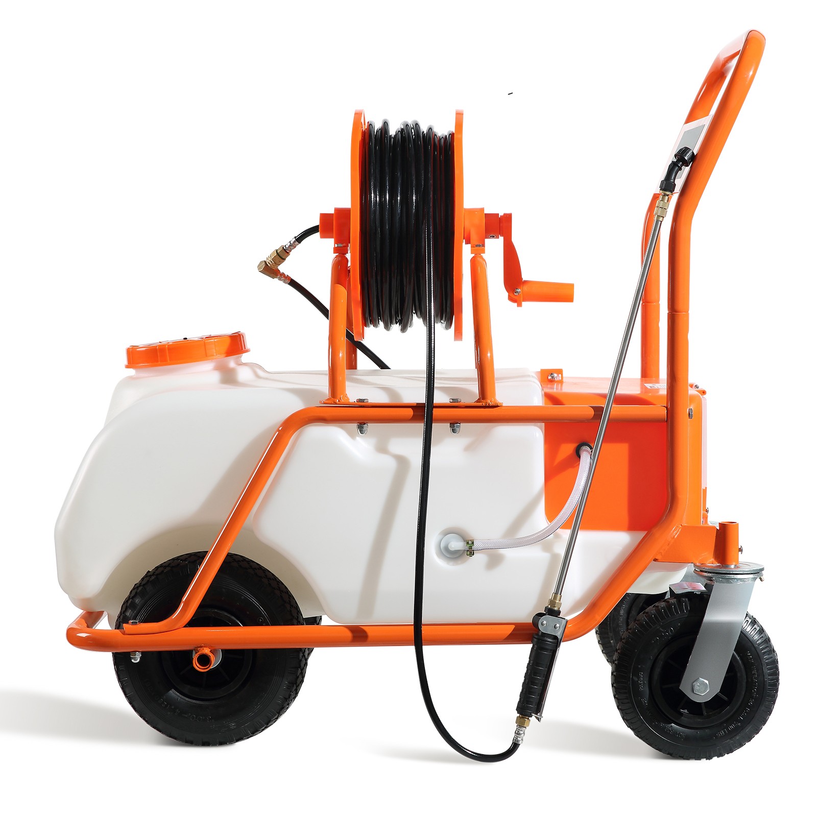 VEVOR Battery Powered Lawn Sprayer Cart Sprayer 15 Gal Tank w/ Wheels 0-90 Psi