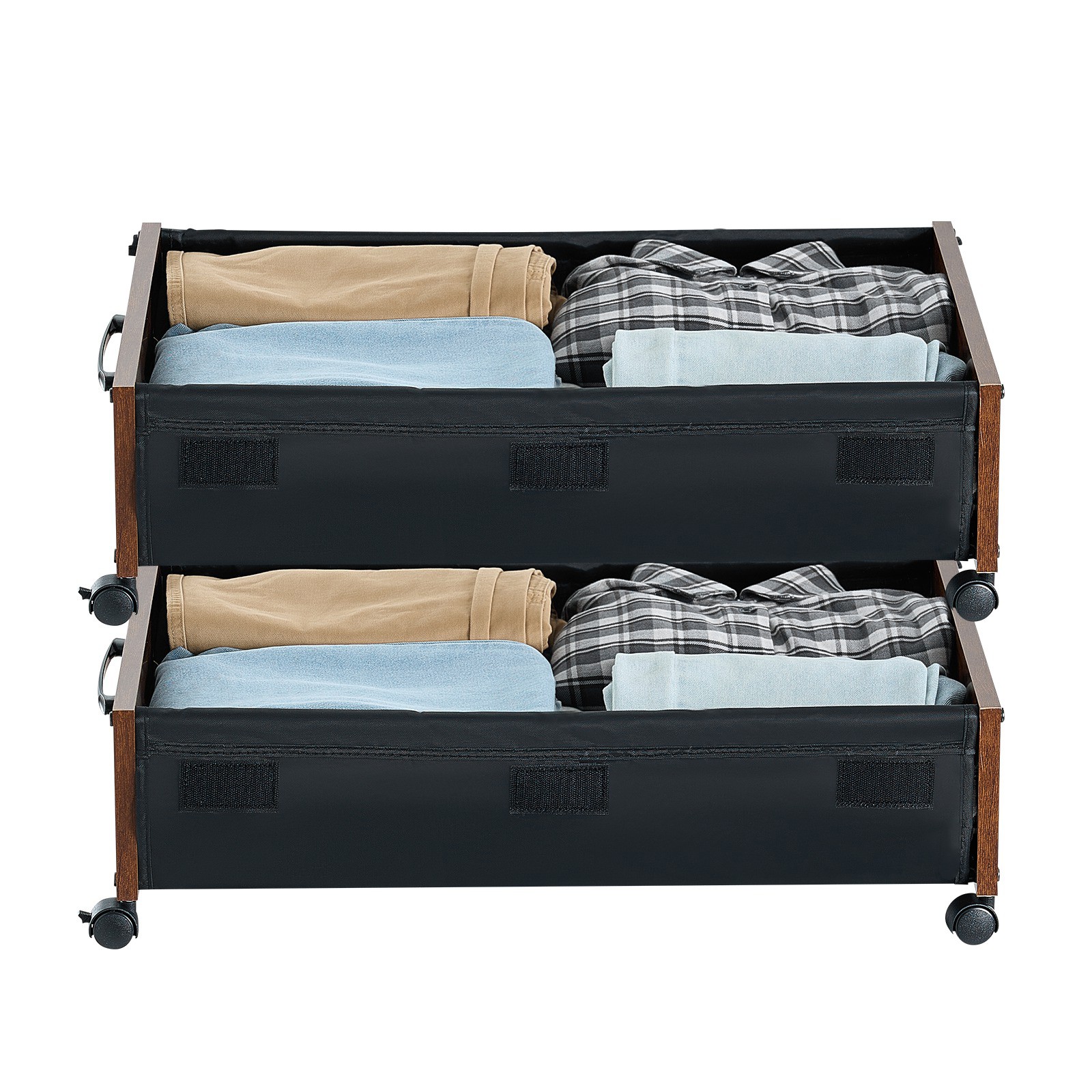 Uimoso Under Bed Storage w/ Wheels 25.6×18.1×7.1In Rolling Storage Bags 2 Pack