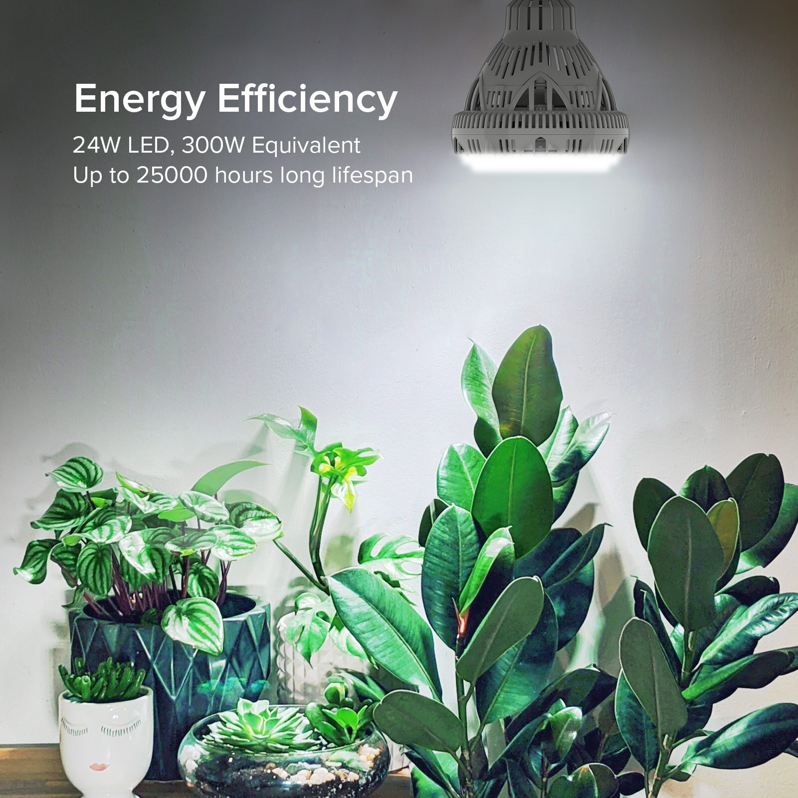 300W Equiv. LED Grow Light Bulb Sunlike Full Spectrum 24W Indoor Veg Bloom E26
