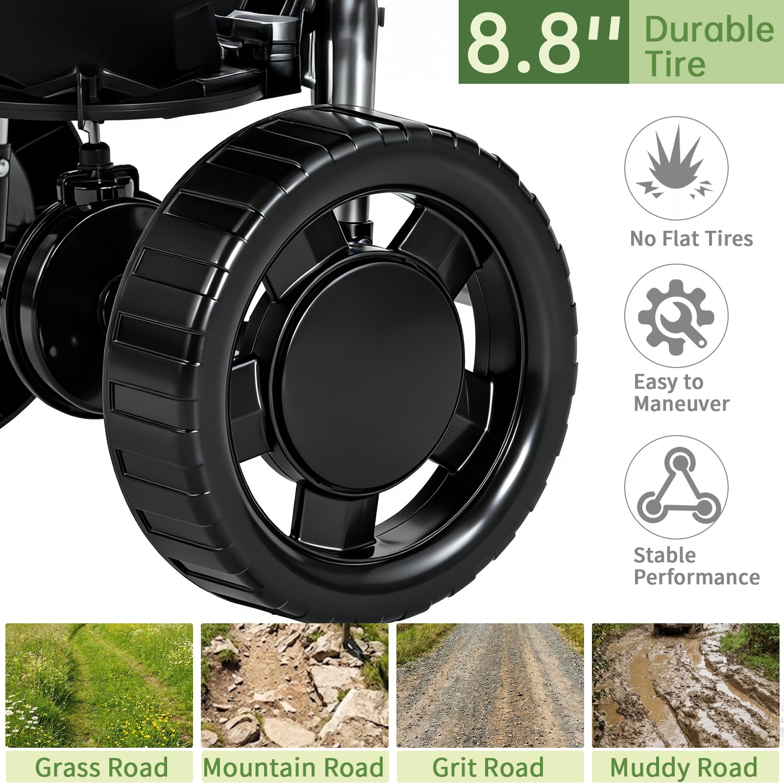 Broadcast Spreader,70LBS Capacity,8 in All Terrain Pneumatic Tires, for Seed