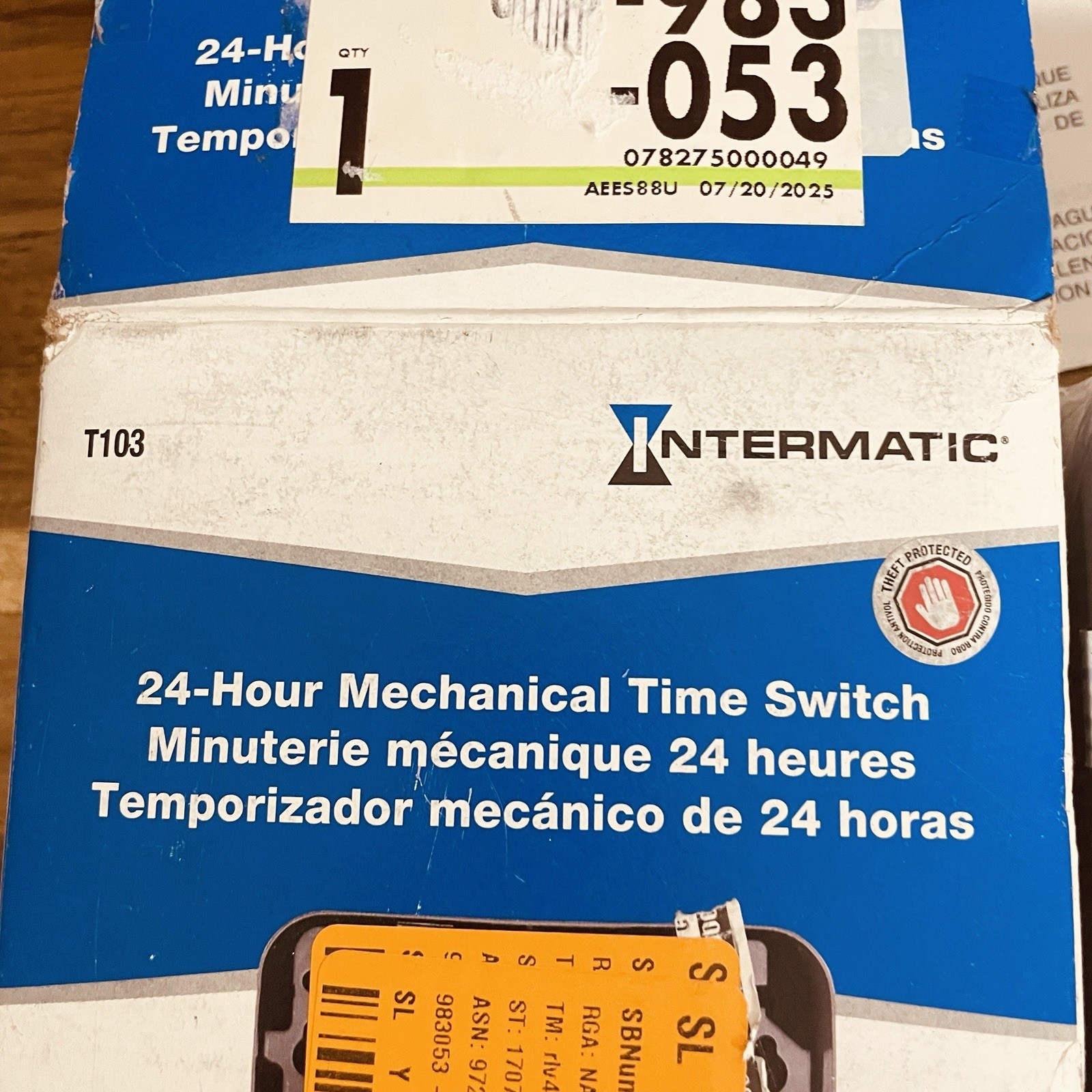 Intermatic T103 24-Hour Mechanical Time Switch 40A 120V DPST Indoor NEMA 1 NEW