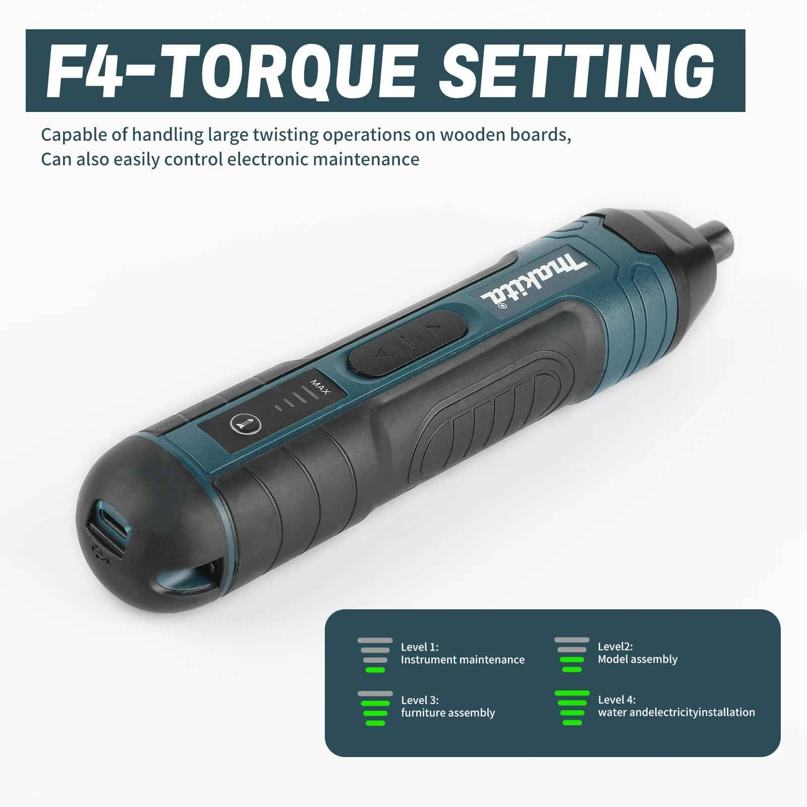 3.6V Cordless Electric Screwdriver 1300mAh Li-Ion 1/4″ Chuck 5N.m Torque
