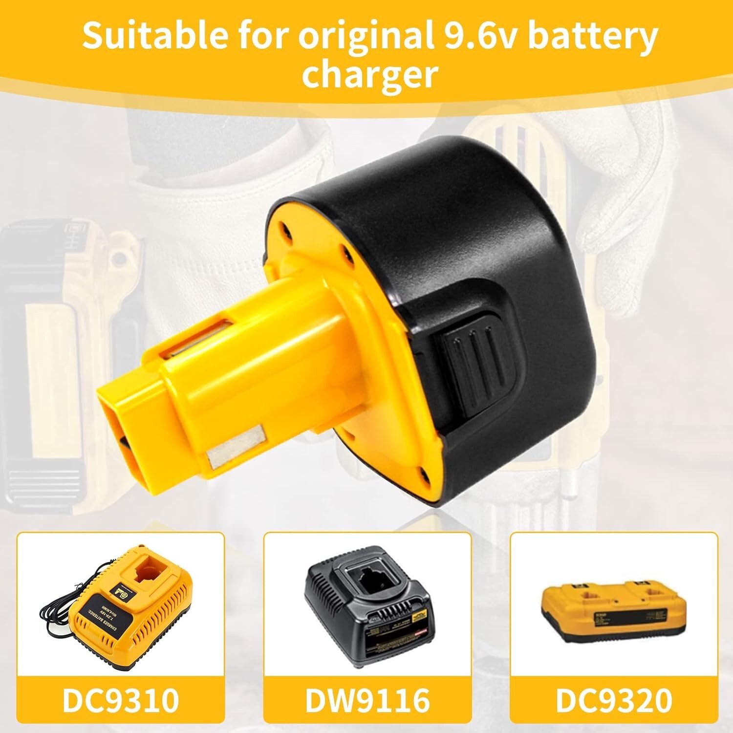 2Pack For DeWalt 9.6V 3.6Ah Battery DW9061 DE9036 DE9061 DE9062 DW926/Charger