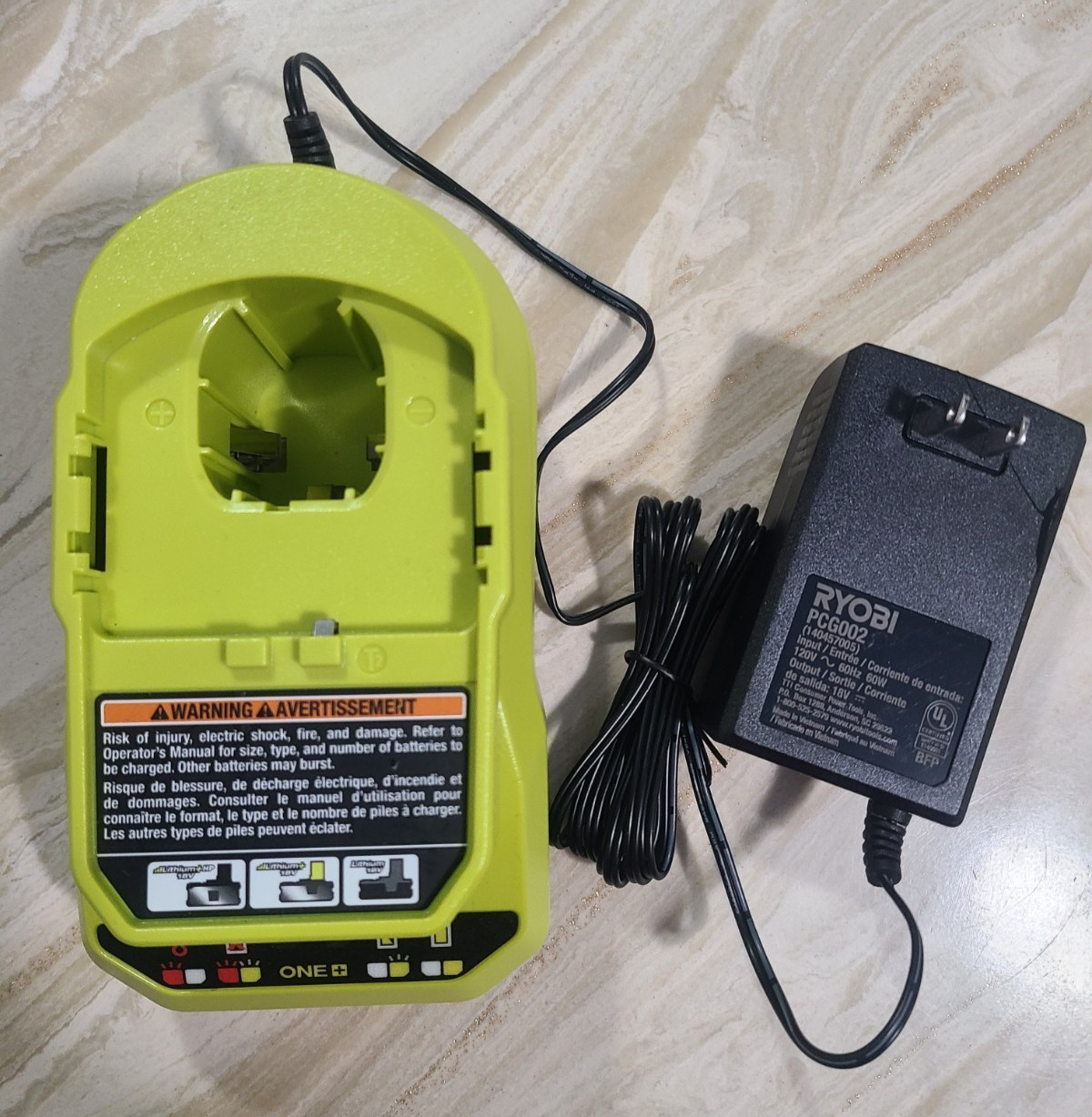 Ryobi PCG002 Battery Charger Genuine 18V ONE+ Li-Ion ORIGINAL New Free Shipping