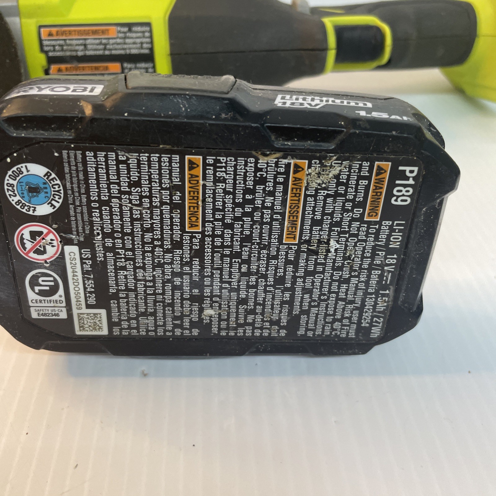 RYOBI ONE+ 18V Cordless 4-1/2 in. Angle Grinder W/ 1.5 AH Battery – Pre Owned