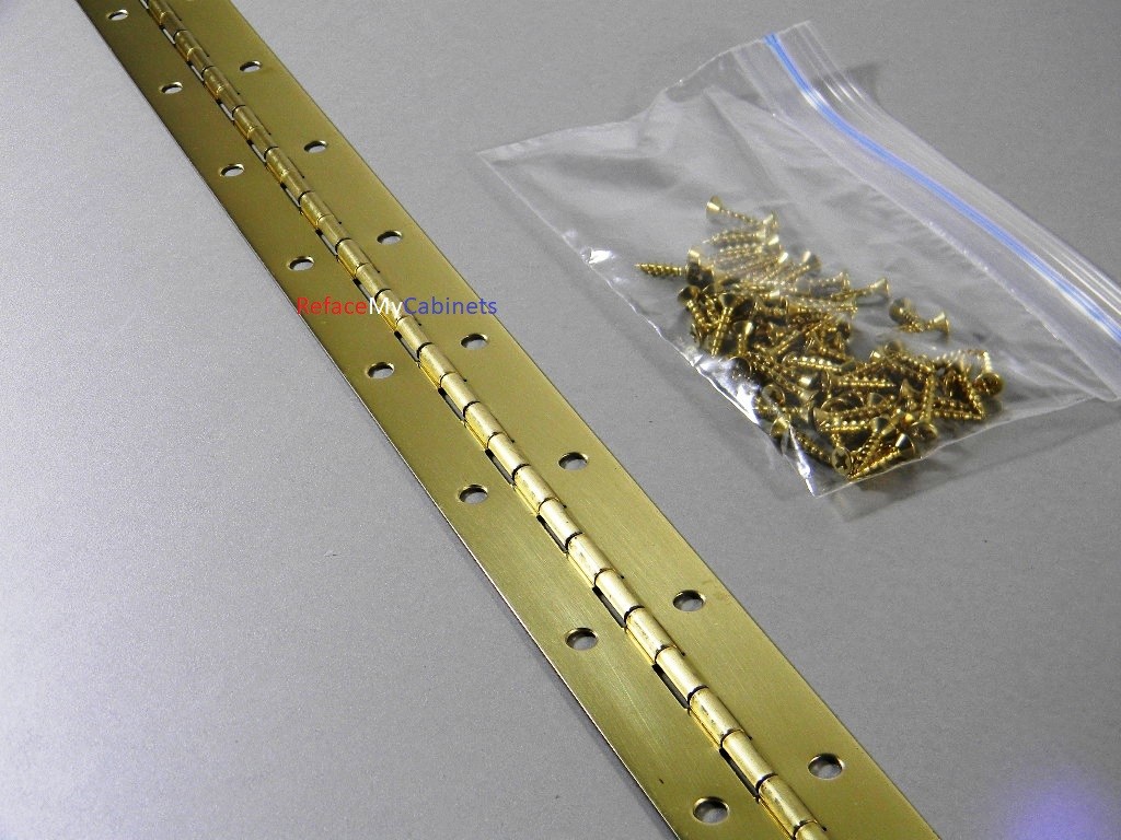 Continuous Piano Hinge 36 X 1.5 Brass (With Screws)