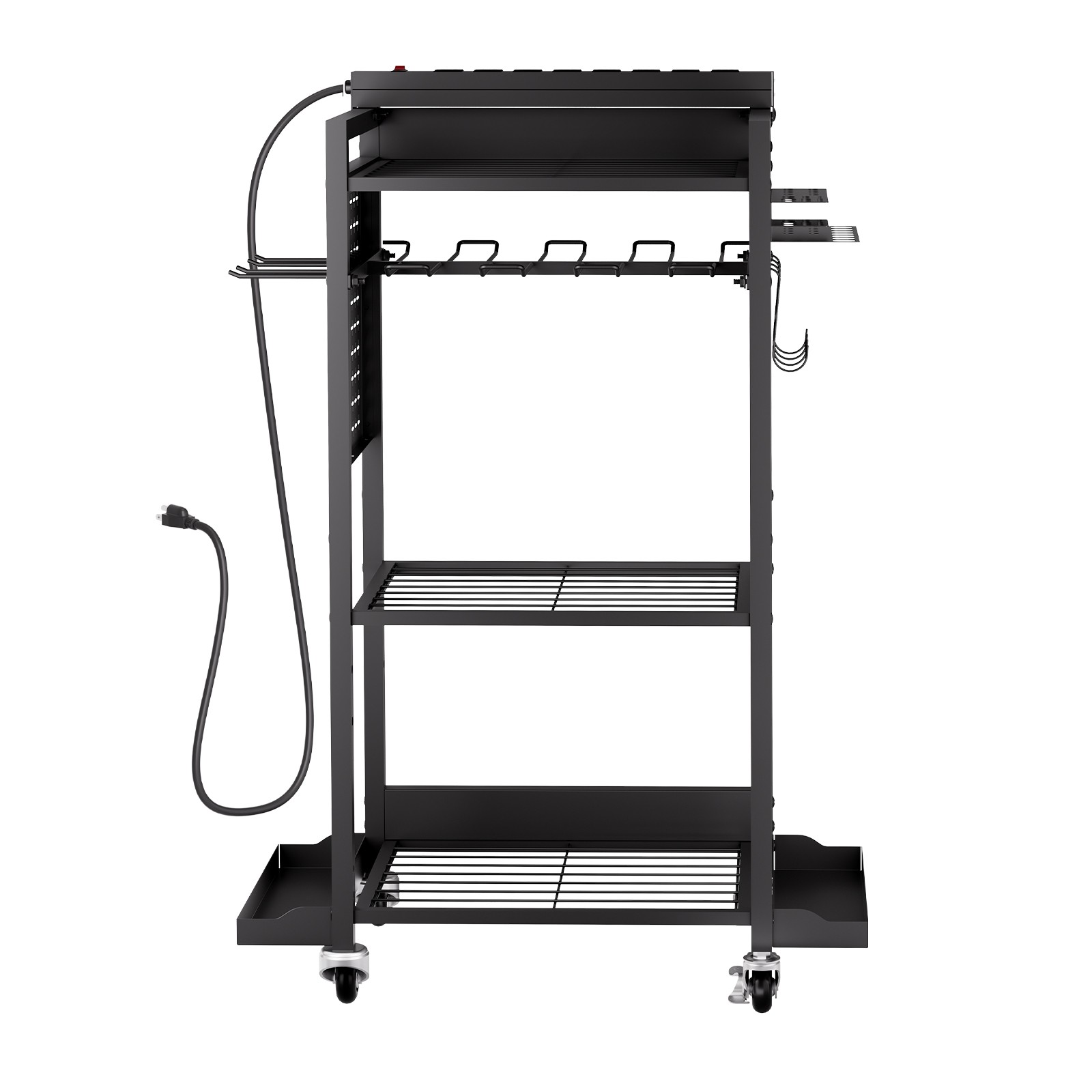 VEVOR 4-tier Tool Organizer Cart with Charging Station Garage Cart on Wheels