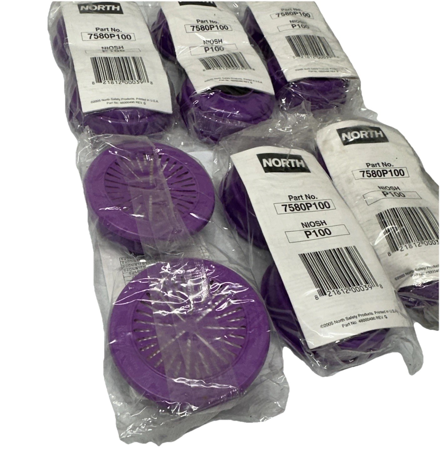 North Safety 7580P100 Respirator Filter Cartridge (6 Packs Of 2)