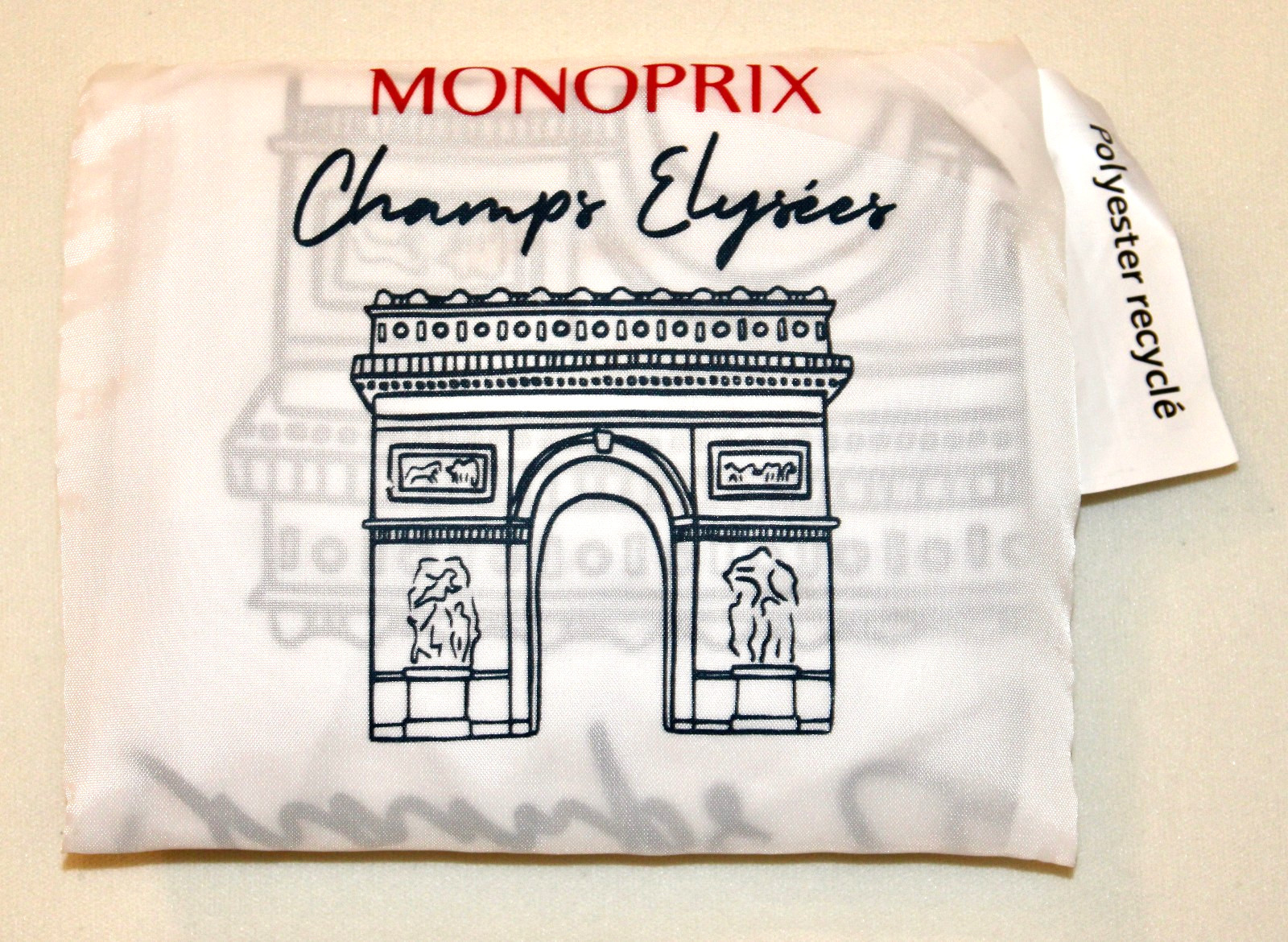 New Monoprix Paris Reusable Folding Nylon Shopping Bag U Choose Pattern
