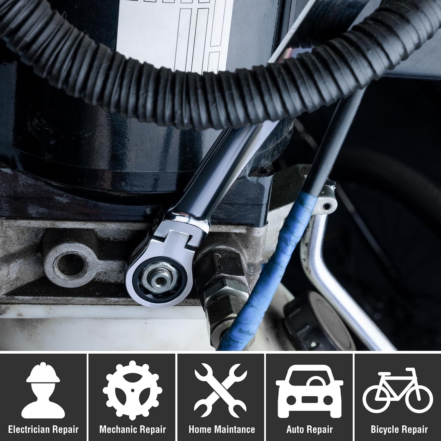 12-Point Box End Flex-Head Wrench – Extra Long at 41cm, Ideal for Mechanics