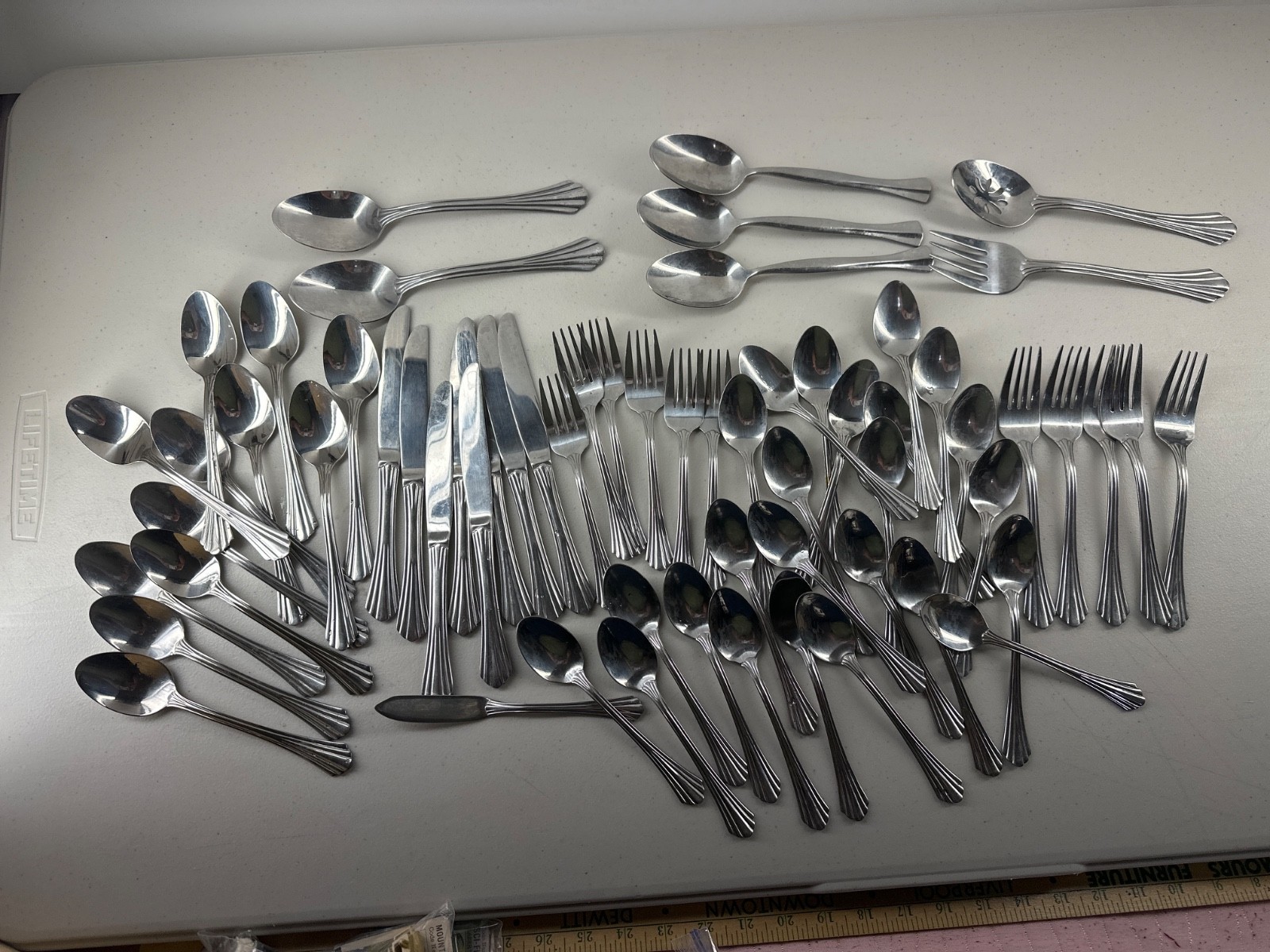 Oneida Dublin Stainless Lot of 59 Forks Spoons Misc Flatware Vintage Parts Set