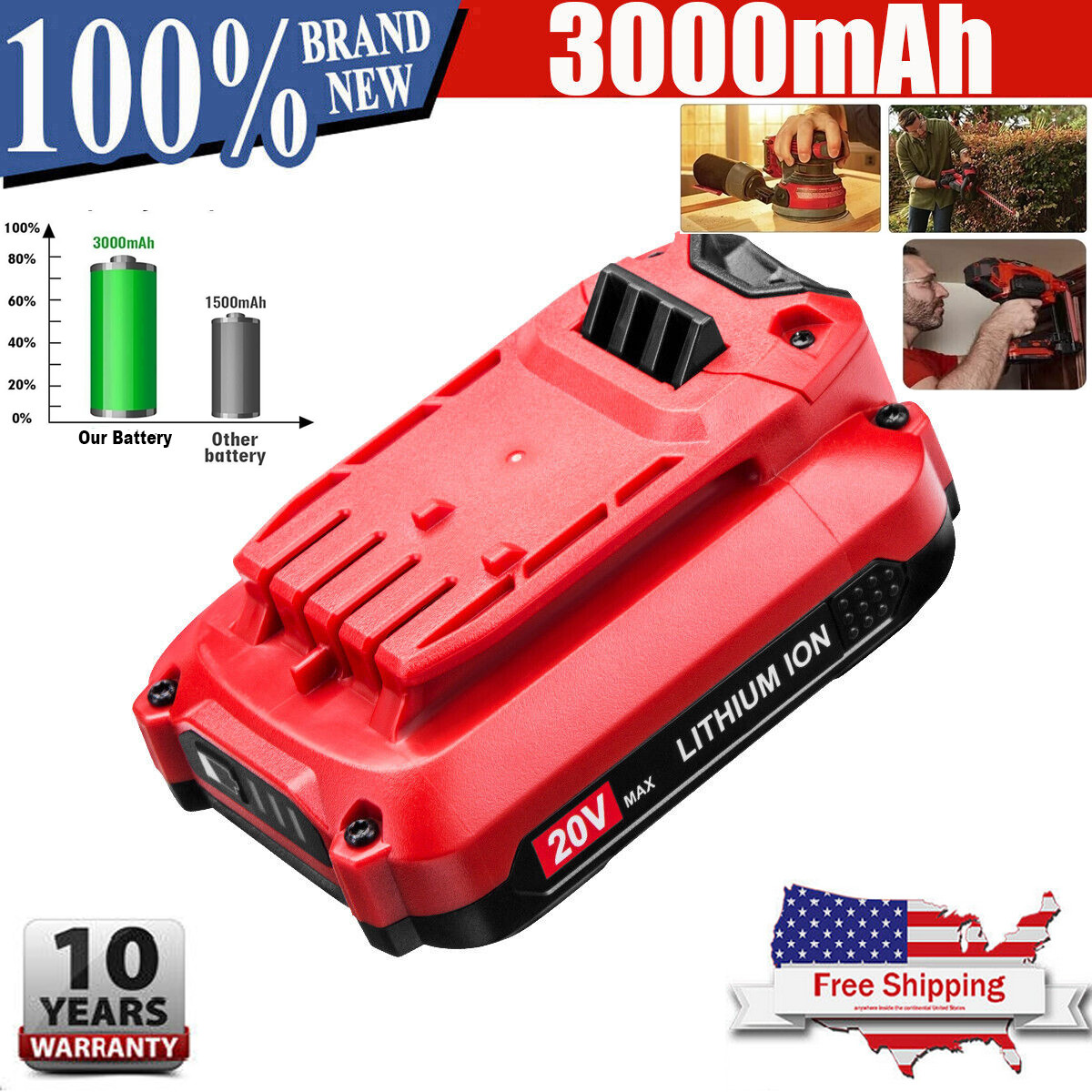 20V NEW FOR Craftsman CMCB202 V20 20 Volt Lithium ion Li-ion Battery CMCB201 3Ah