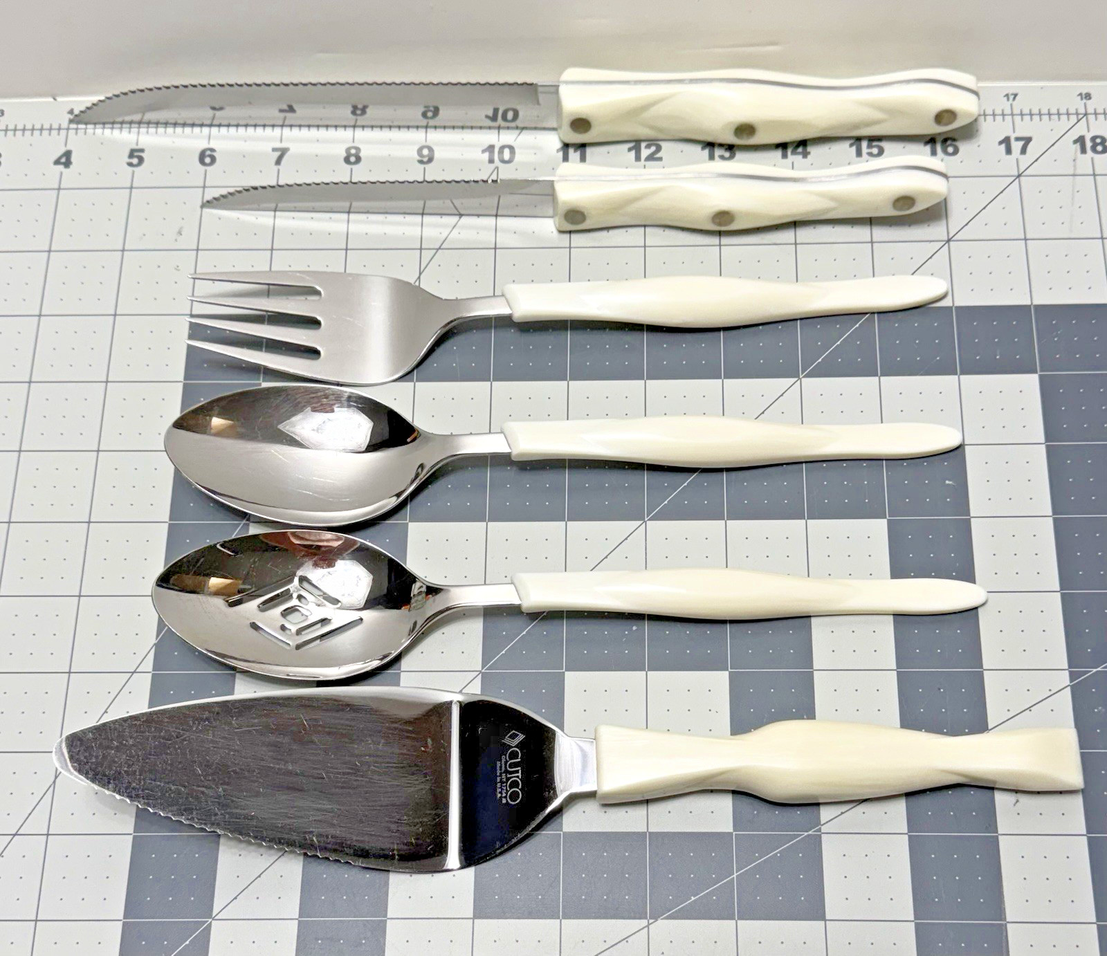 Cutco White Pearl Handled 6 Pc. Serving Set Details in Description FREE SHIPPING