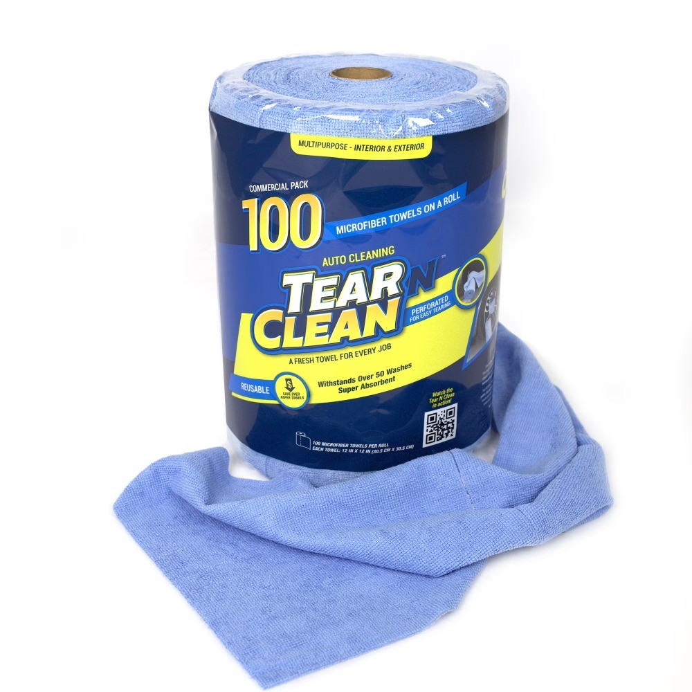 Tear N Clean Reusable Easy-Tear Microfiber Towels, 12in. x 12in., 100 Pack