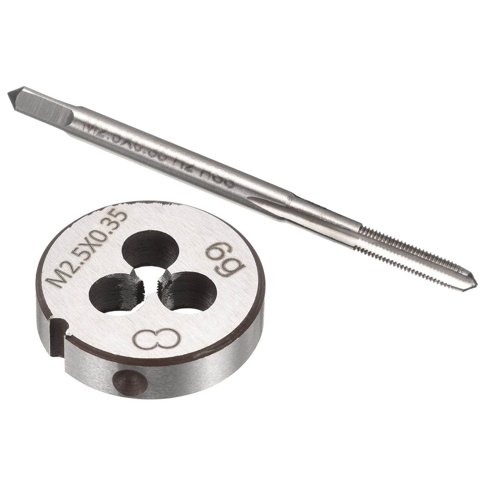 M2.5 x 0.35 Tap and Die Set M2.5 x 0.35 Machine Thread Tap and Round Die